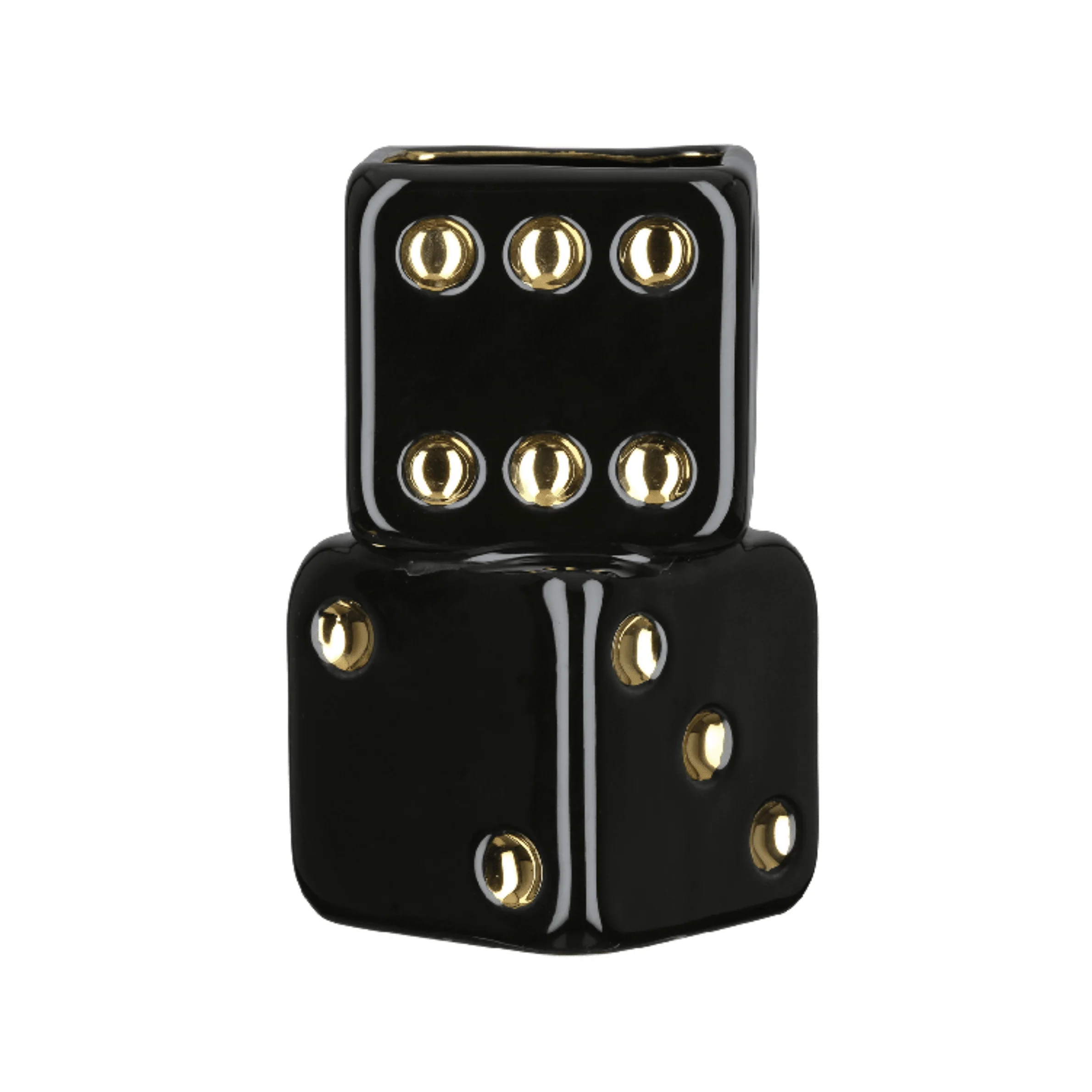 Abacus Black & Gold Decorative Dice Vase - Image 2