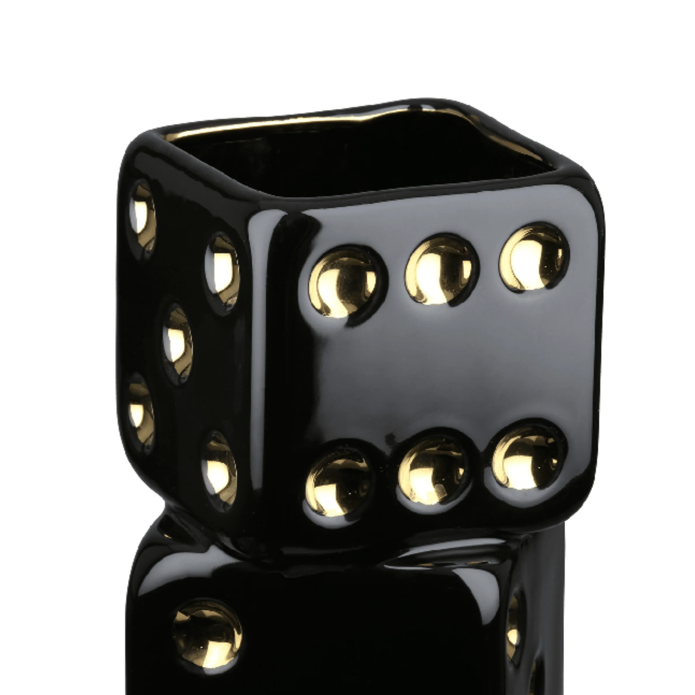Abacus Black & Gold Decorative Dice Vase - Image 3