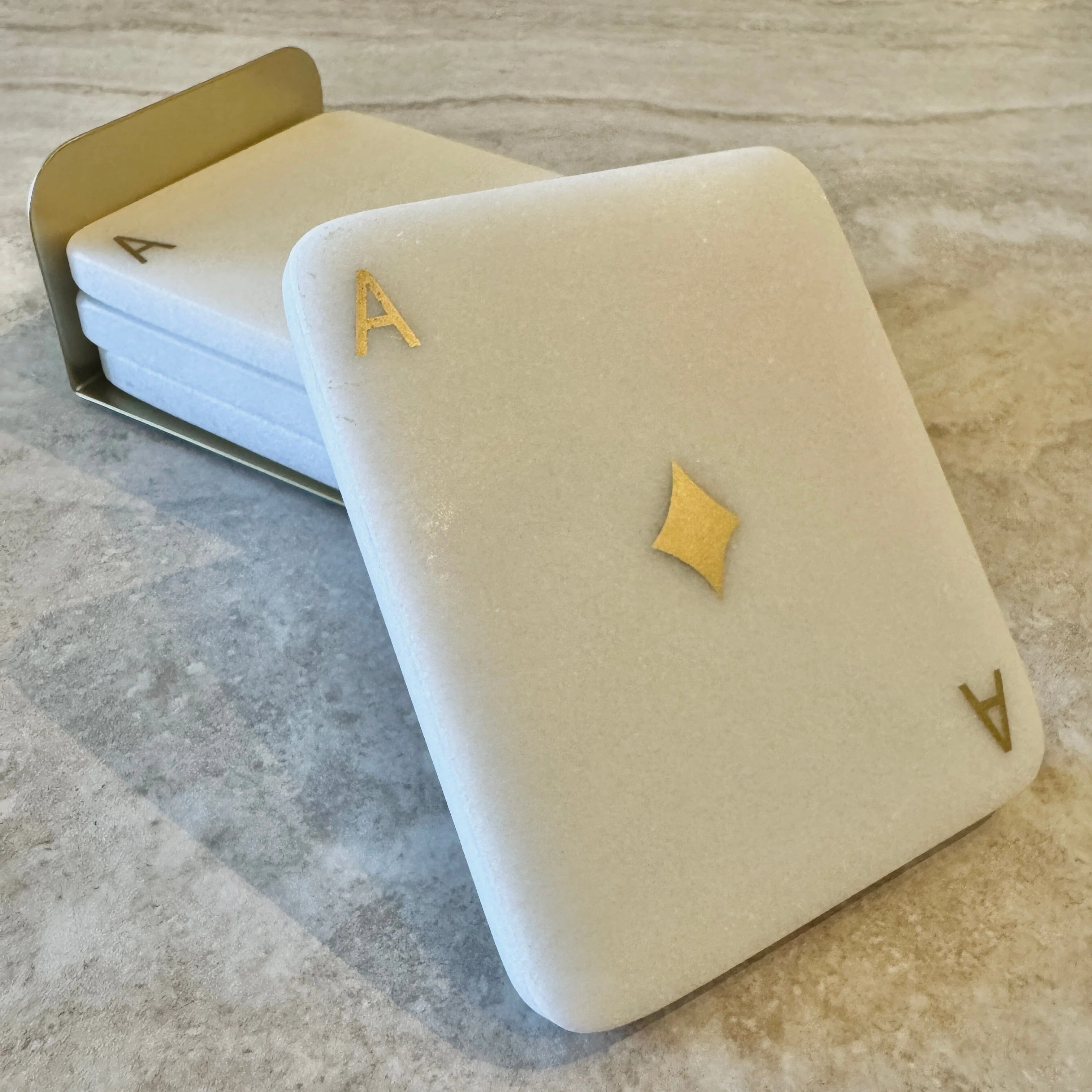 Ace Marble & Gold Coasters - Set of 4 - Image 2