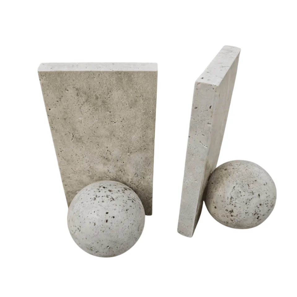 Alba Warm Marble Effect Decorative Bookends - Image 2
