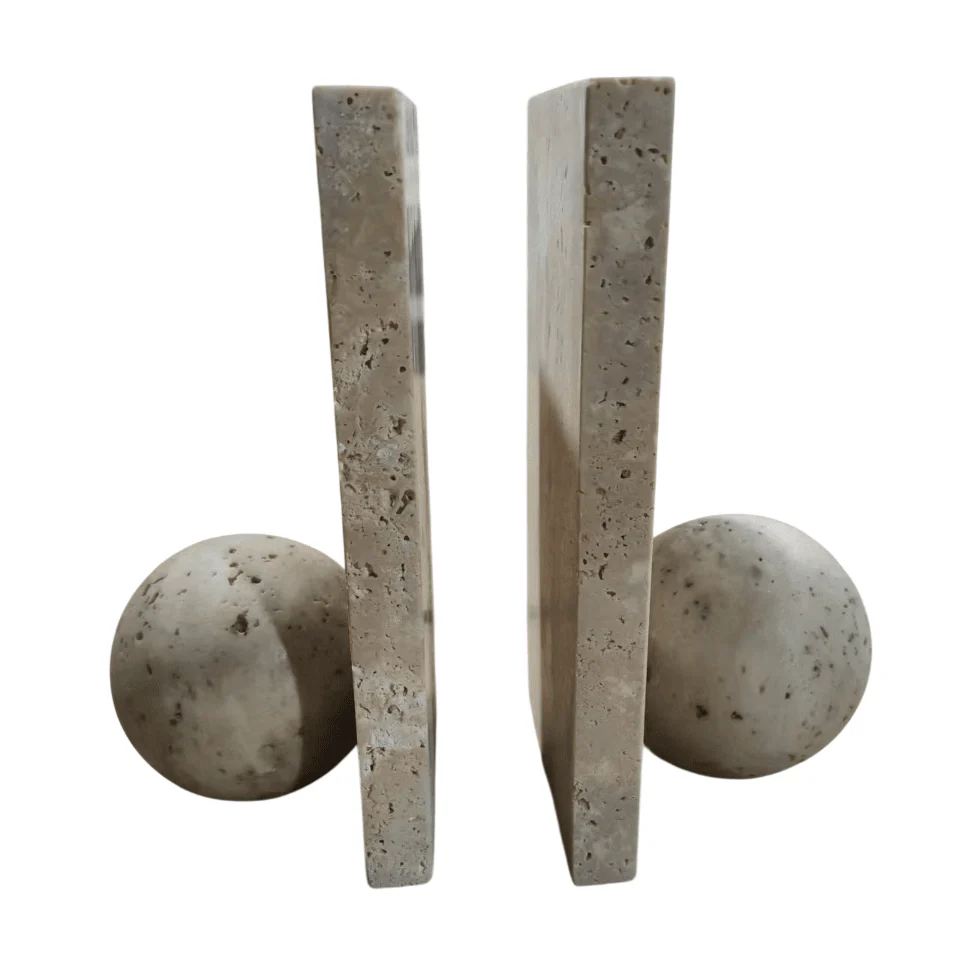 Alba Warm Marble Effect Decorative Bookends - Image 3