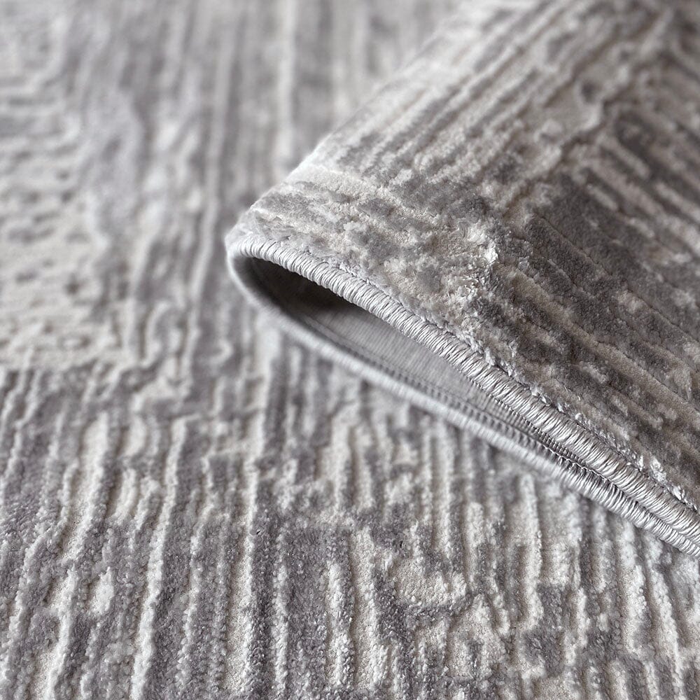 Alexis Silver & Grey Abstract Patterned Rug - Image 2