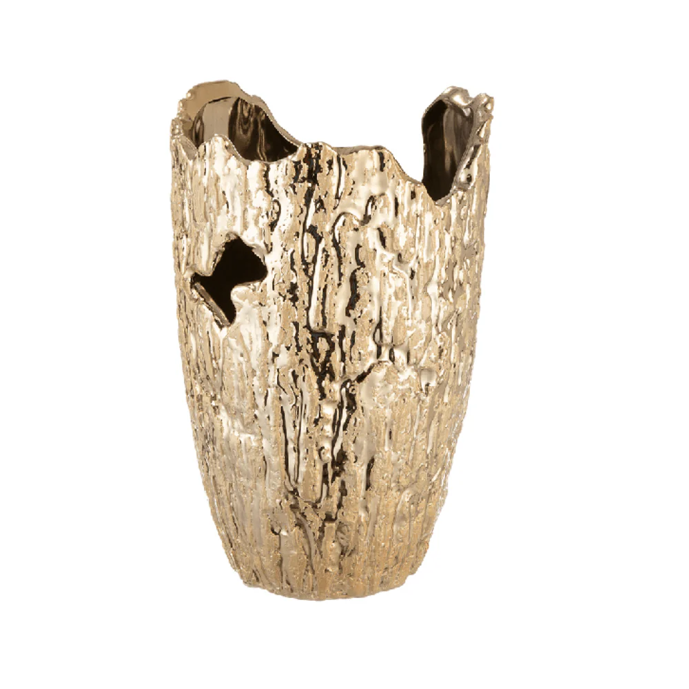 Alira Large Gold Abstract Decorative Vase - Image 3