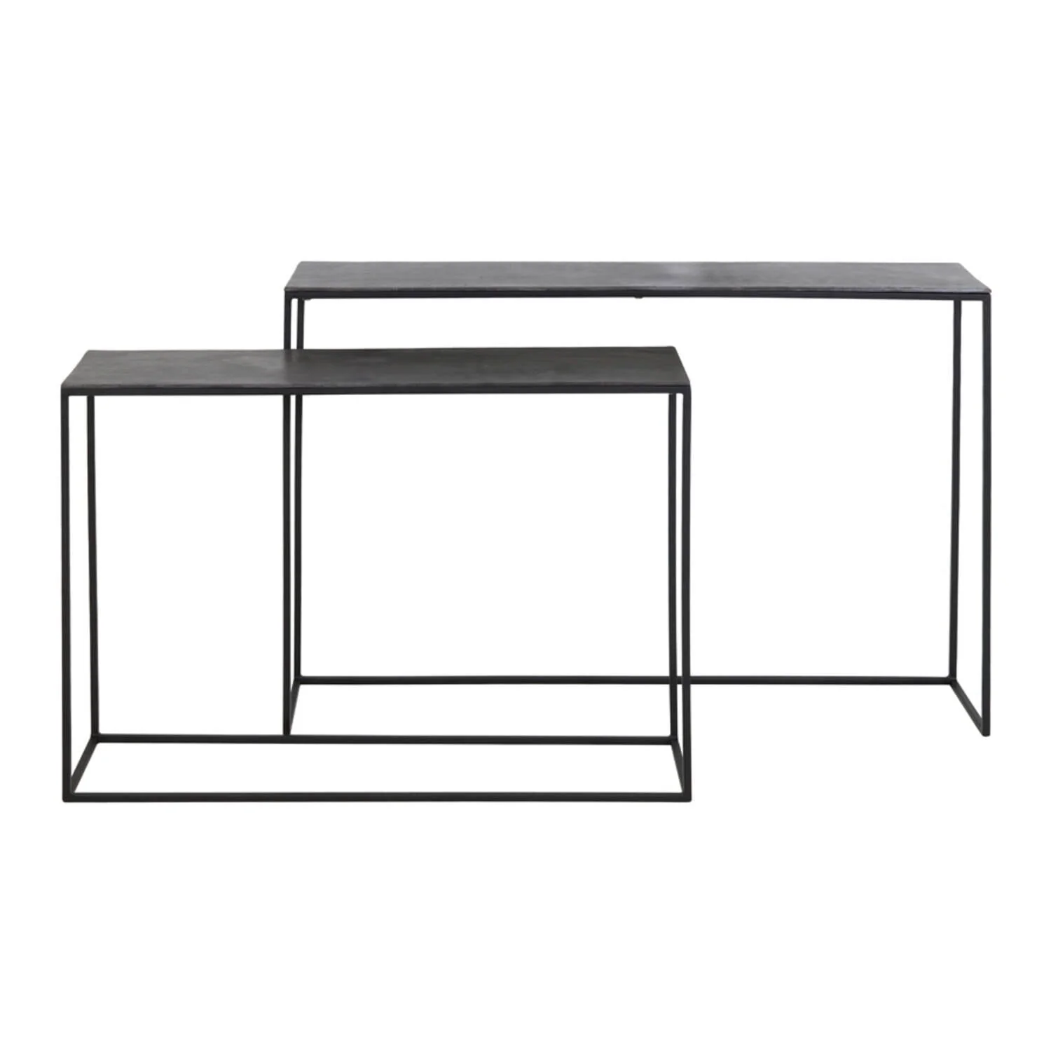 Alta Black Metal Nesting Console Tables - Set of 2 - Image 2