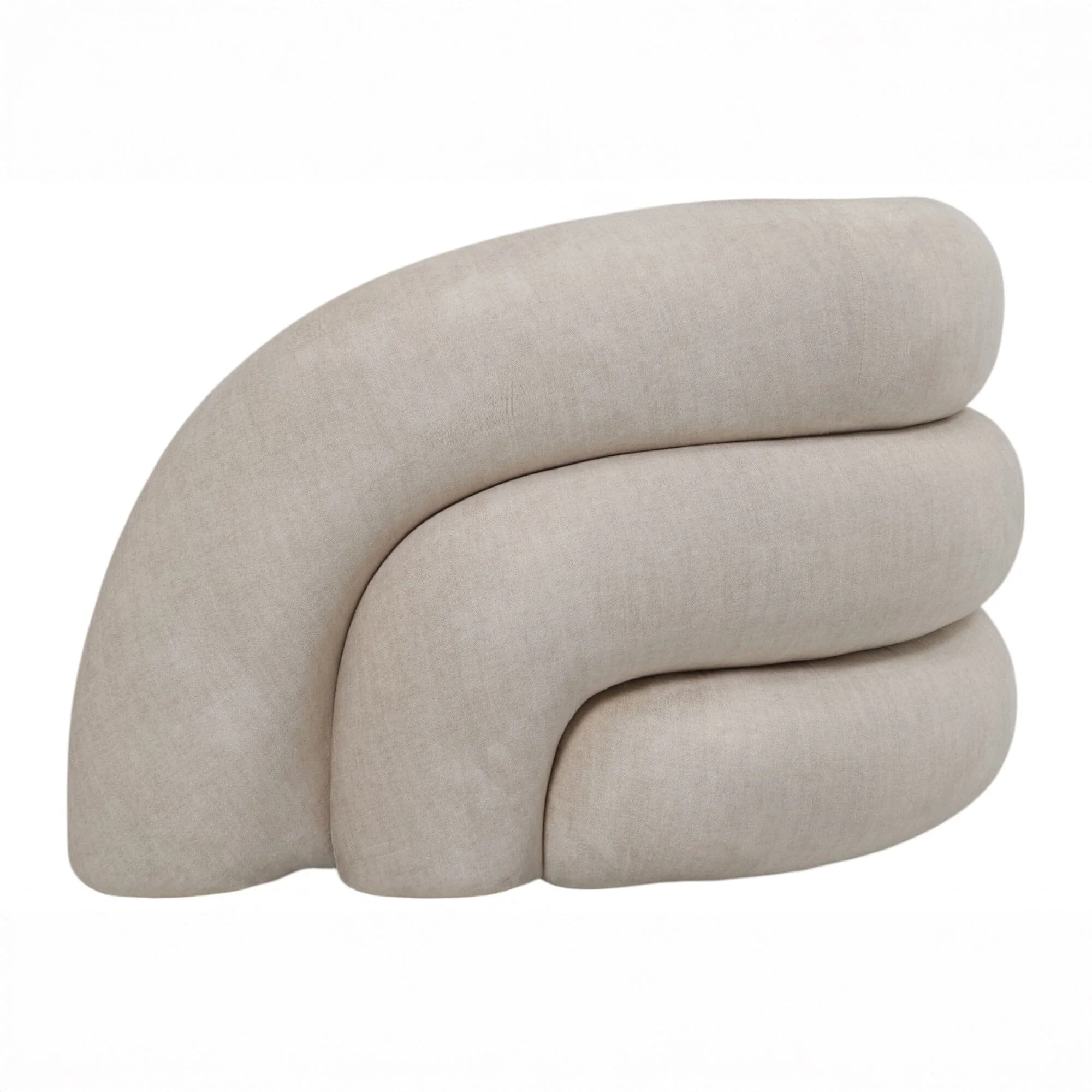 Amreli Curved Cream 2 Seater Sofa - Image 5