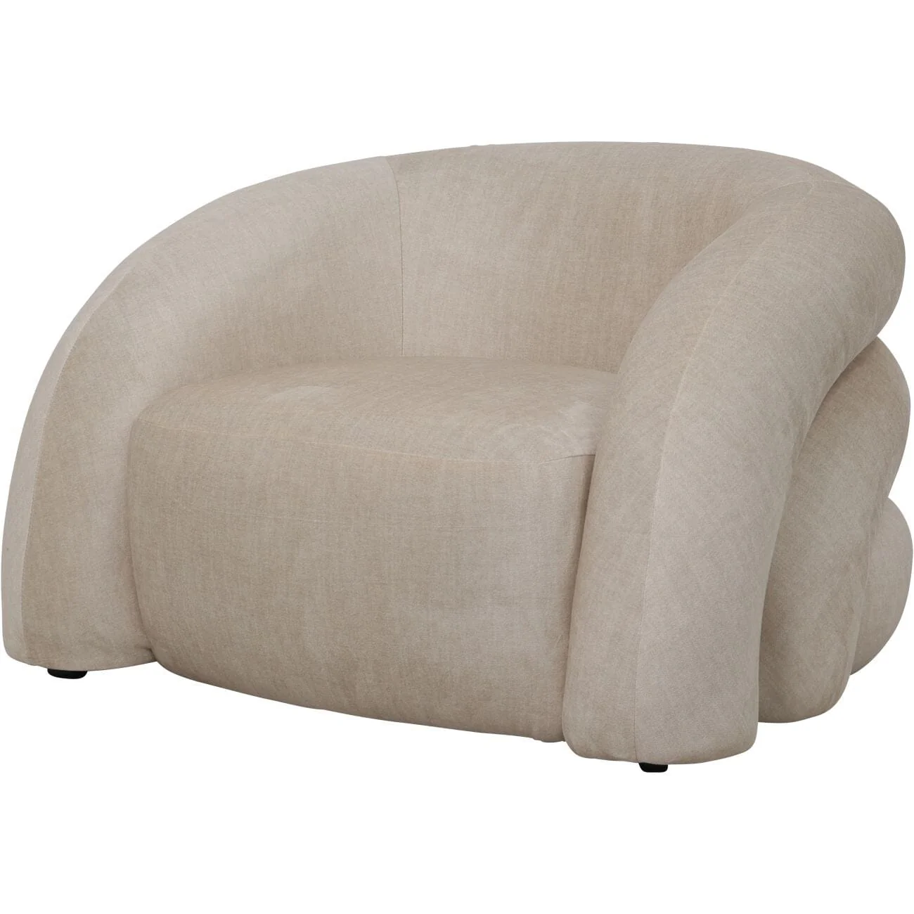 Amreli Curved Cream Snug Chair - Image 2