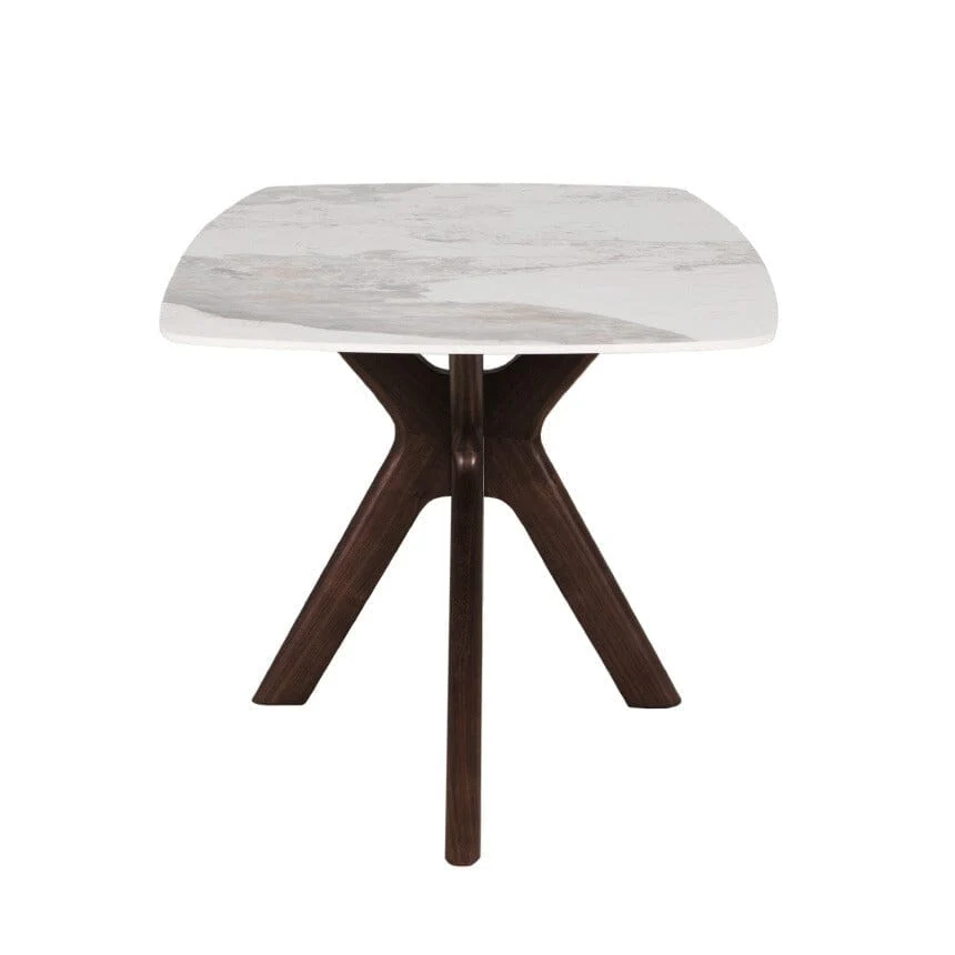 Arden Rectangular Walnut Dining Table with Sintered Stone Top - Image 4