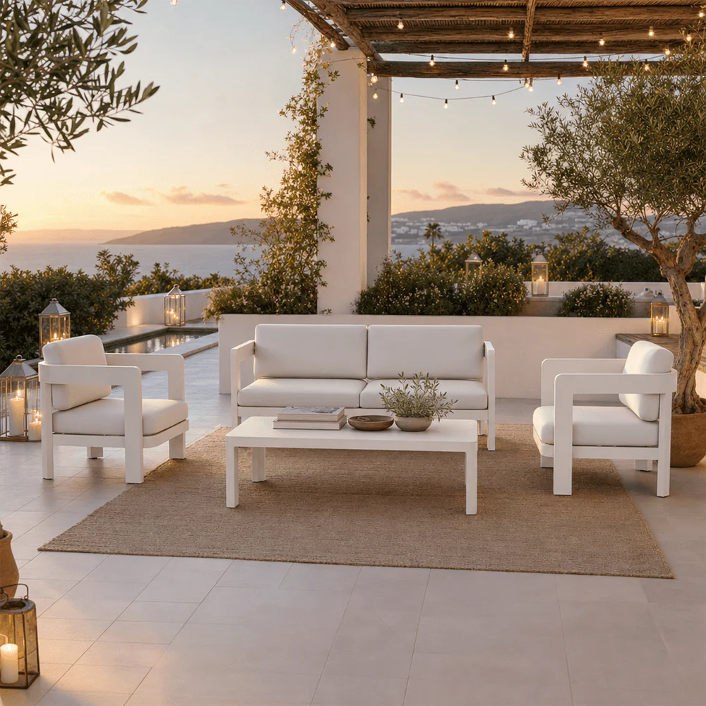 Ariel Cream 4 Seater Outdoor Sofa Set