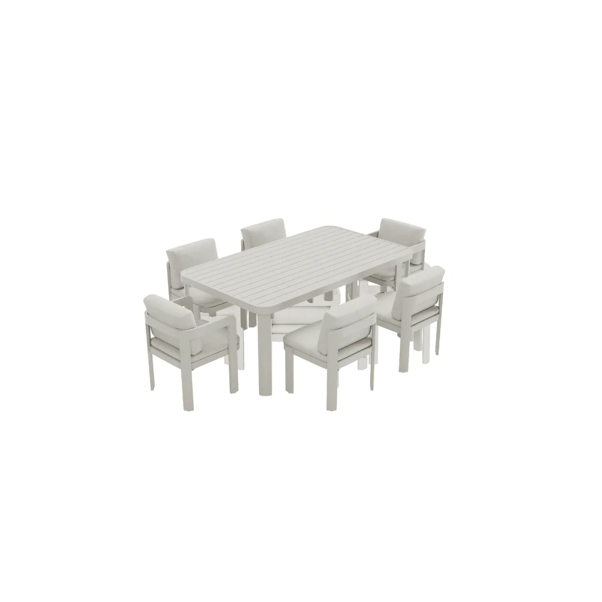 Ariel Cream 6 Seater Outdoor Dining Set - Image 3