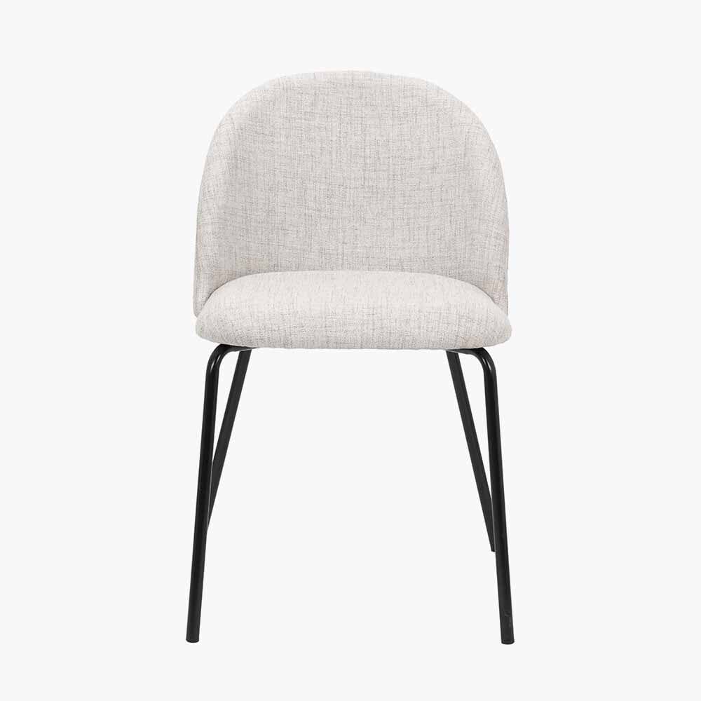 Arte Cream Linen & Black Metal Dining Chair - Image 2