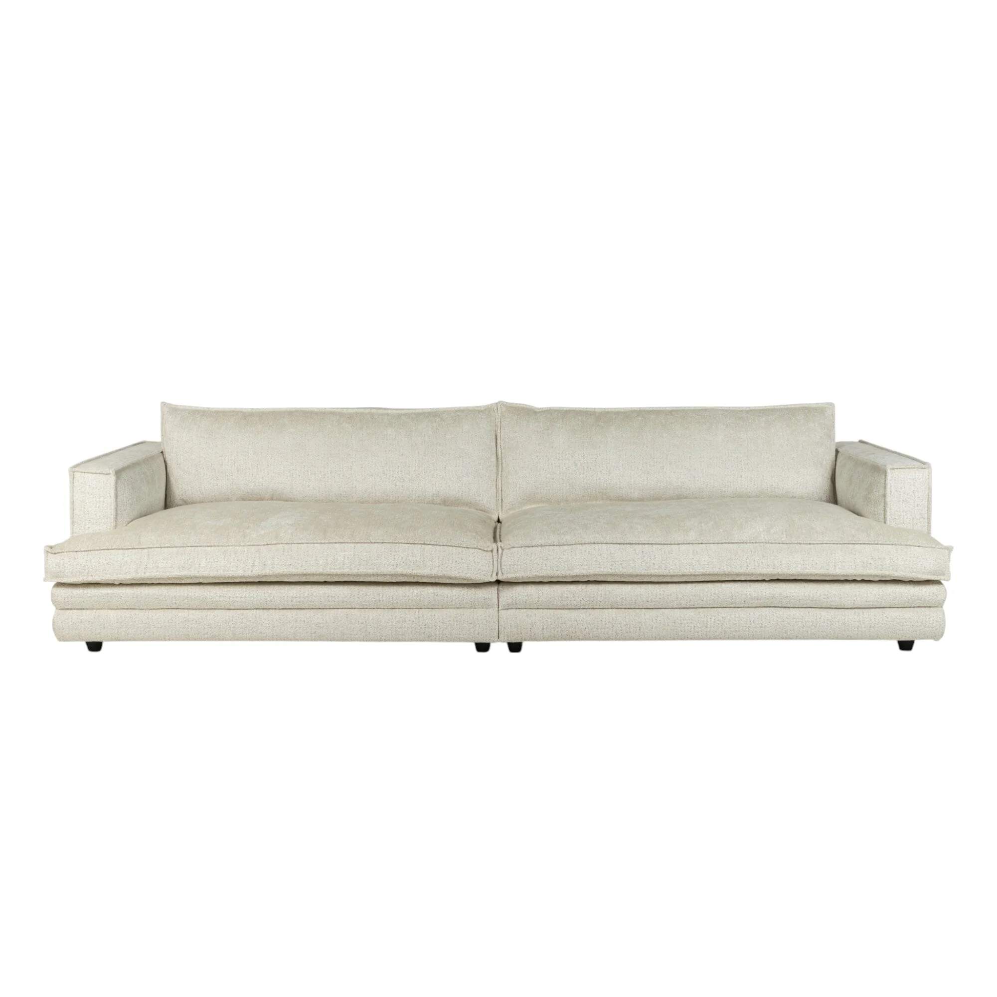 Avienne Cream Chenille 4 Seater Sofa - Image 2