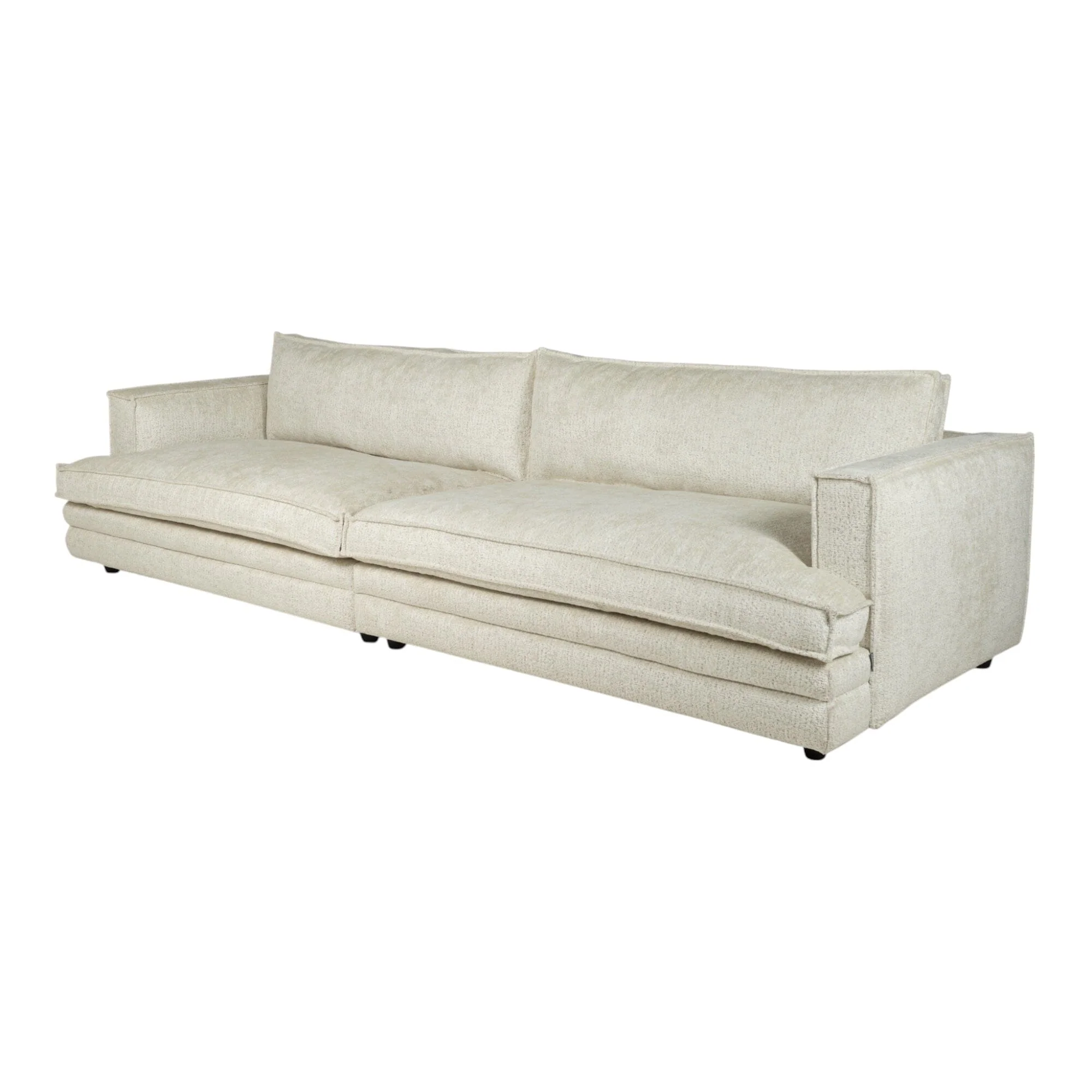 Avienne Cream Chenille 4 Seater Sofa - Image 4