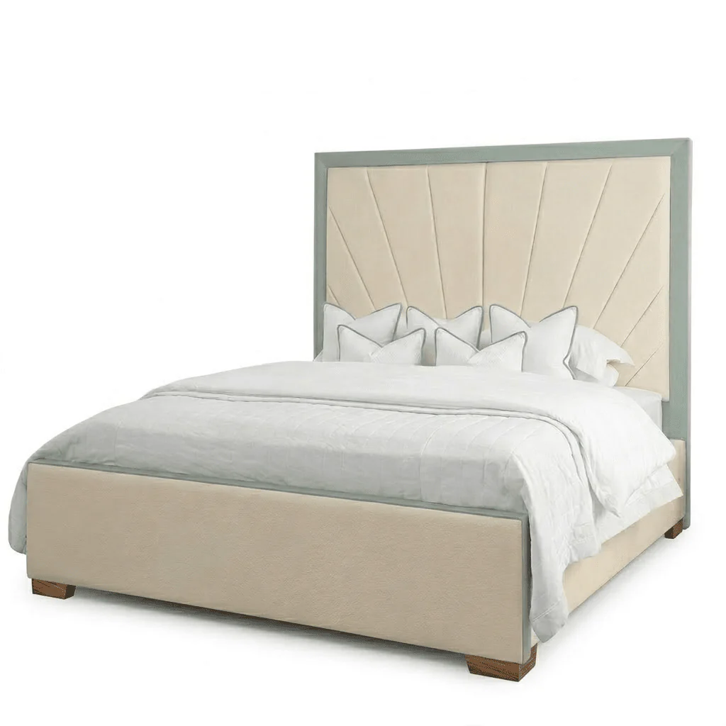 Barcelona Cream & Blue Sunburst Bed - Image 2