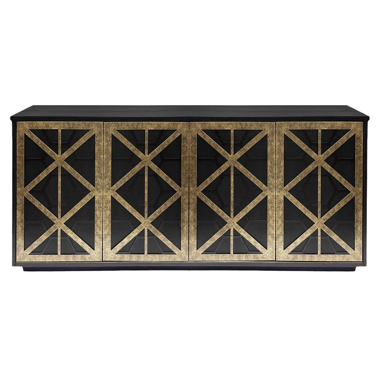 Brooke Luxury Black & Gold 4 Door Sideboard - Image 2