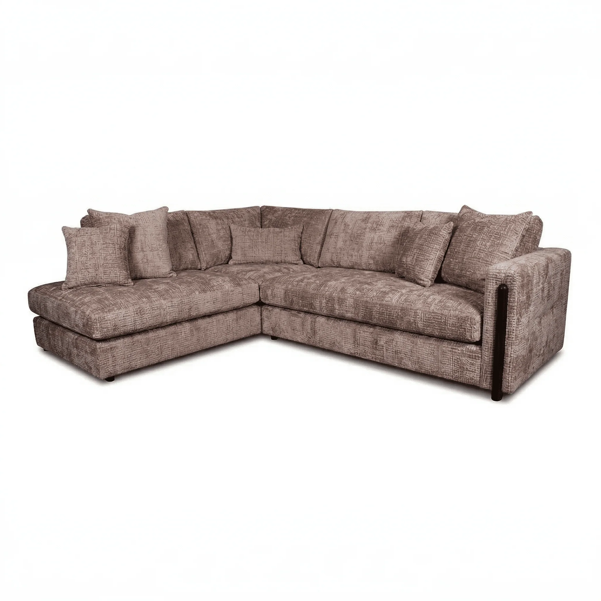Brooklyn Mink Textured Chenille Sofa Range with Walnut Leg Detail - Image 2