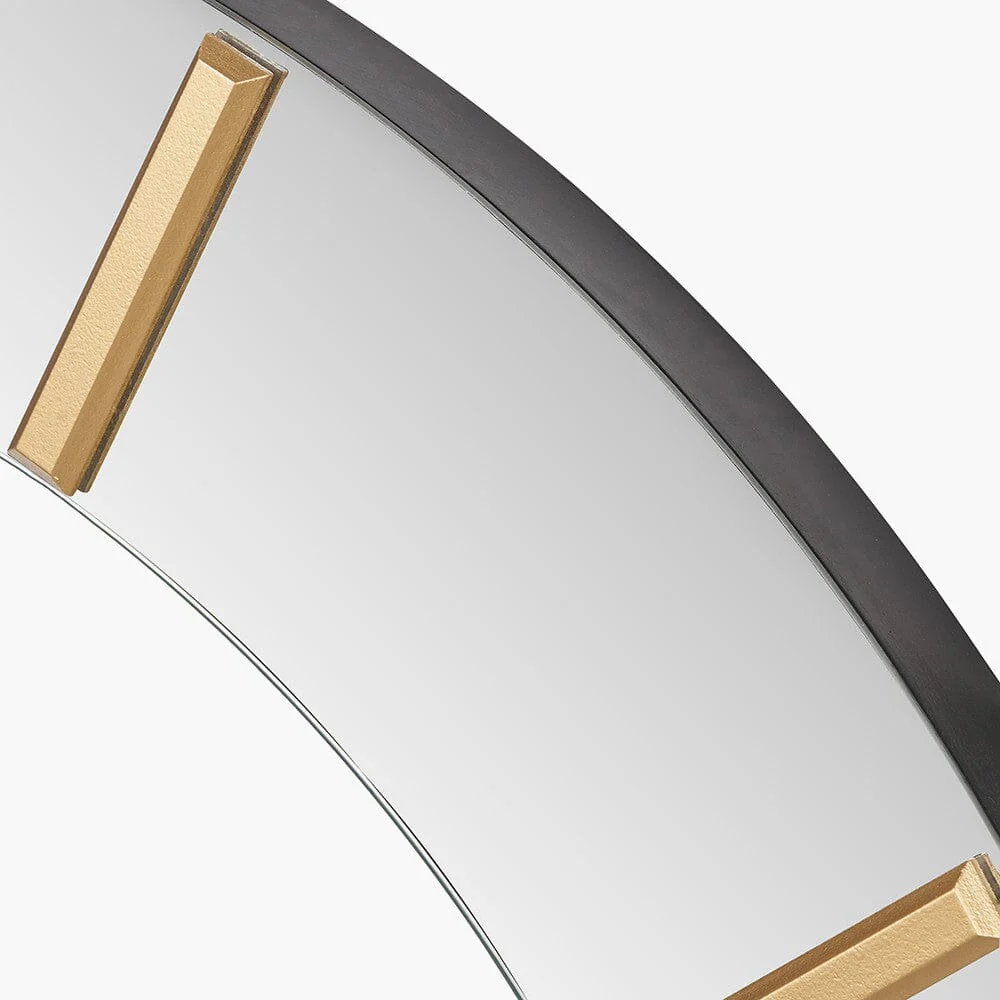 Cadence Large Mirrored & Gold Round Wall Mirror - Image 3