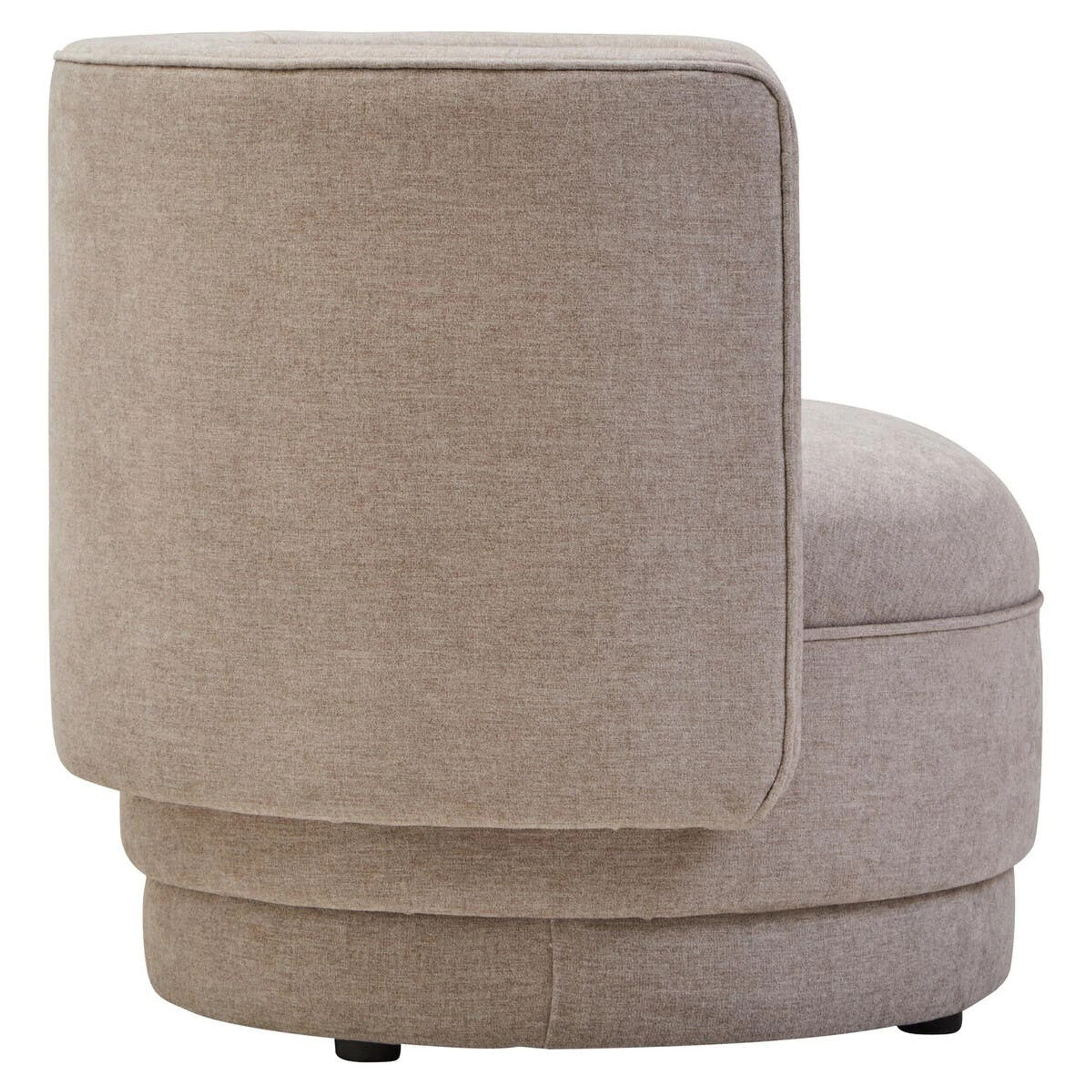 Canazei Taupe Chenille Curved Accent Chair - Image 3