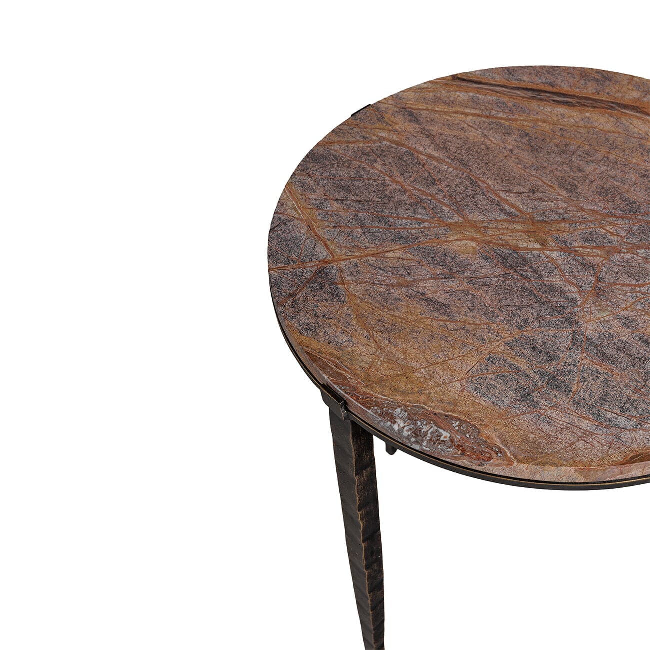 Carlo Bronze Marble & Iron Side Table - Image 3