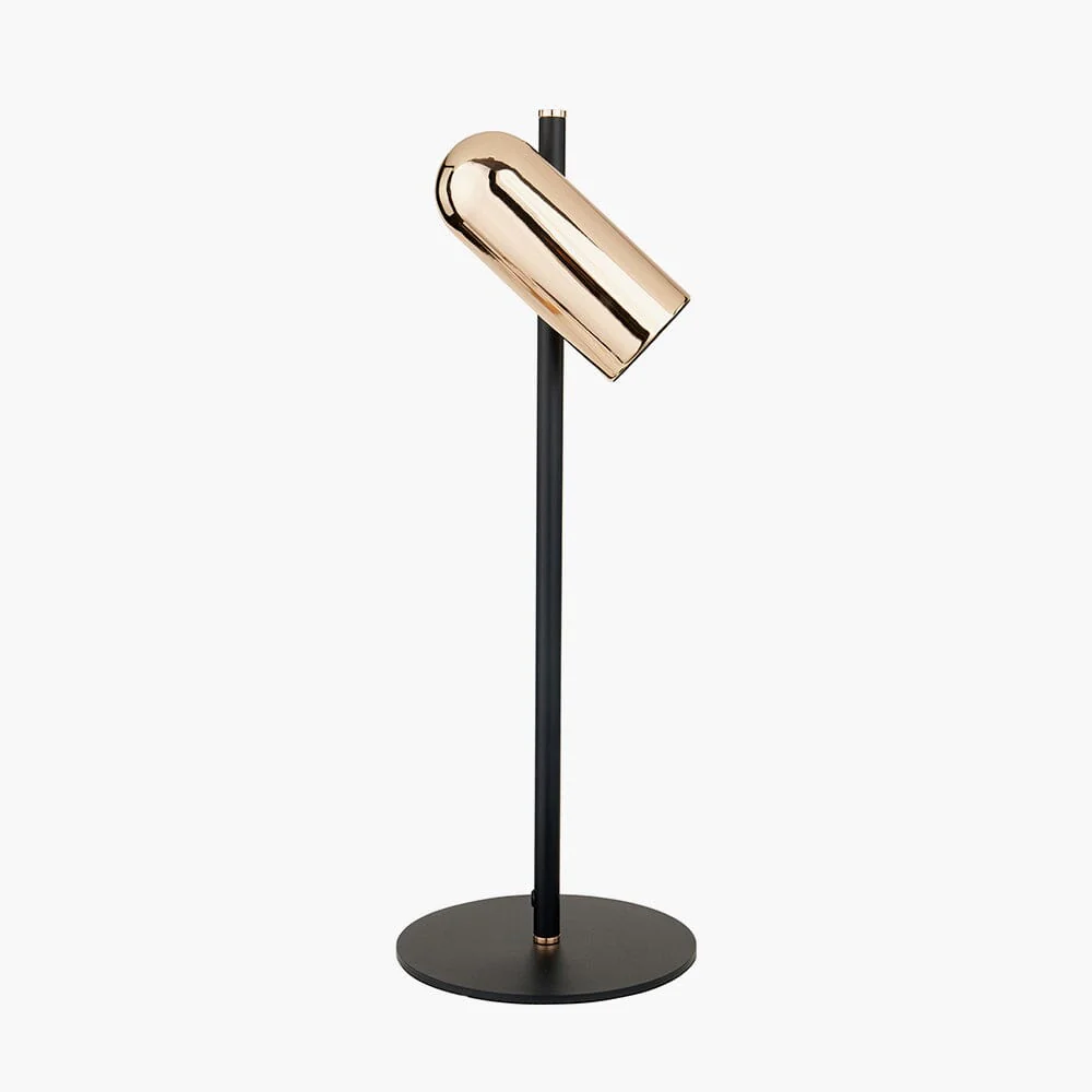 Carrara Black & Rose Gold LED Table Lamp - Image 5