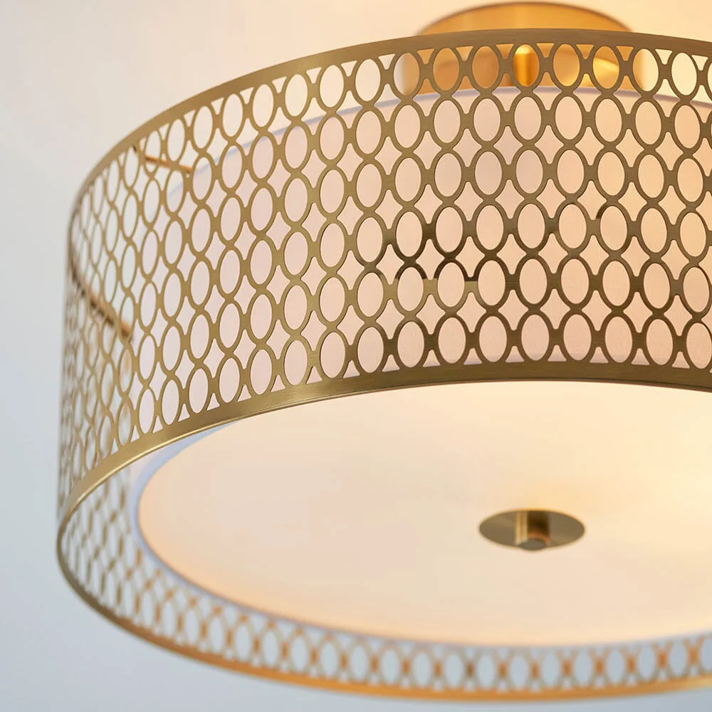 Centrico Gold 3 Light Flush Ceiling Light - Image 2