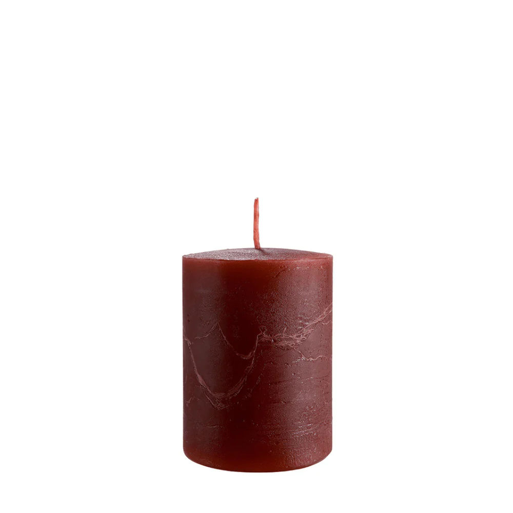 Cerise Small Burgundy Pillar Candle - Image 2