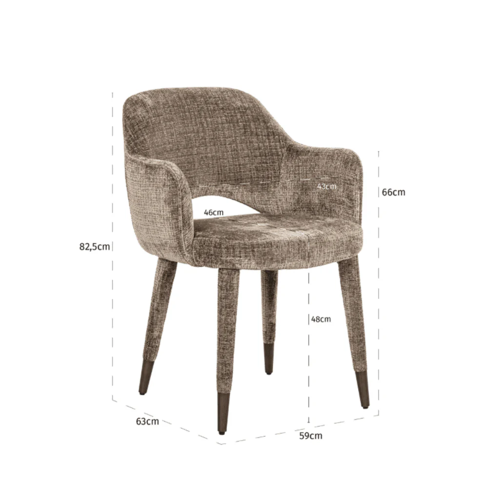 Charlotte Dark Stone Textured Dining Chair - Image 6