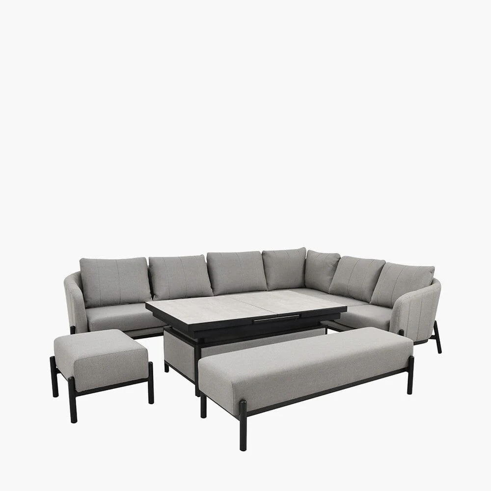 Coppola Putty Outdoor Large Corner Sofa Set with Adjustable Table - Image 2