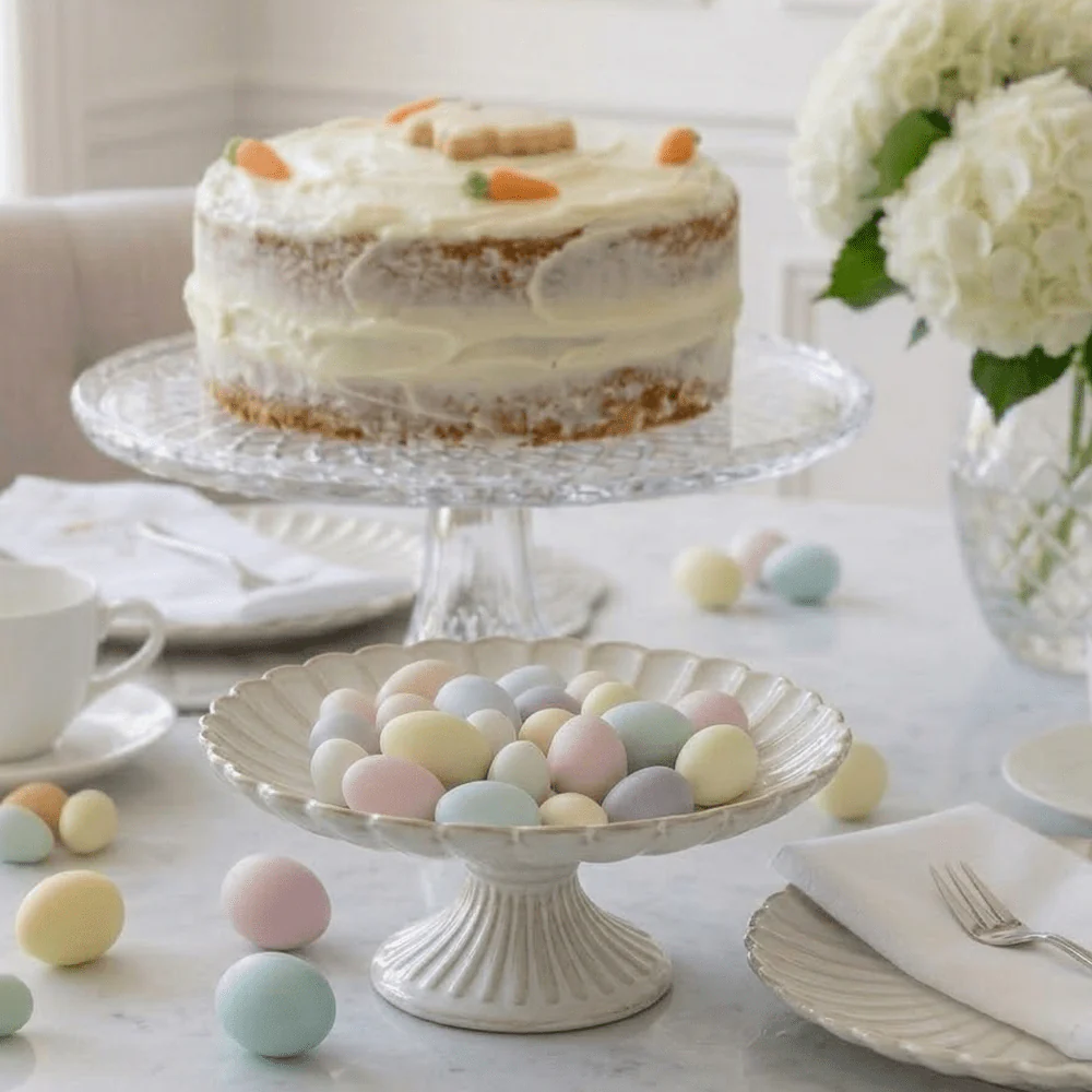 Cream Scalloped Decorative Mini Cake Stand - Image 2