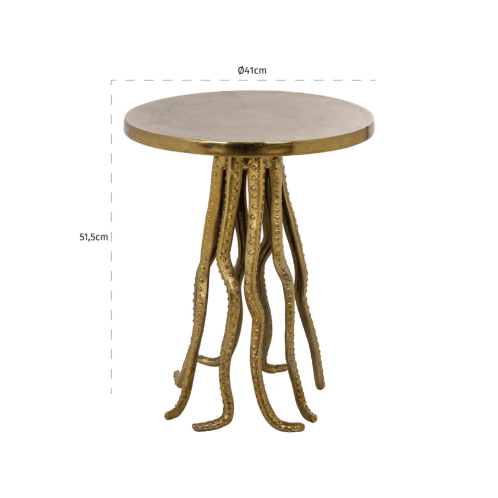 Cristella Brushed Gold Statement Side Table - Image 4