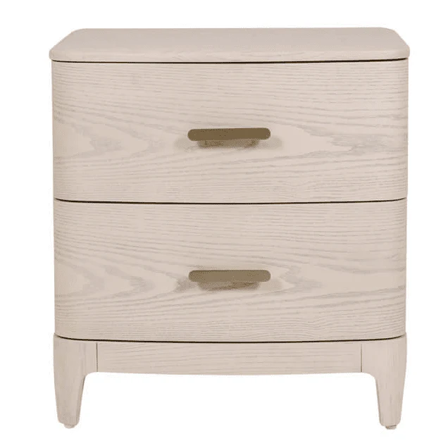 Dahlia Lightwash Wood 2 Drawer Bedside Table - Image 3