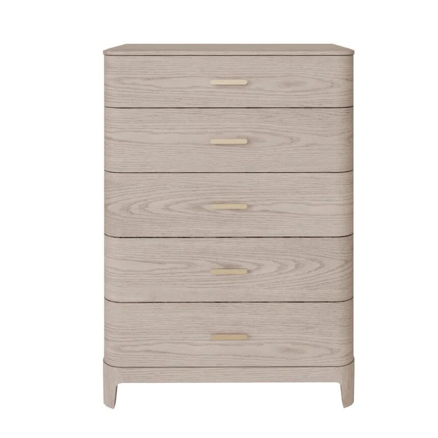 Dahlia Lightwash Wood 5 Drawer Chest - Image 2