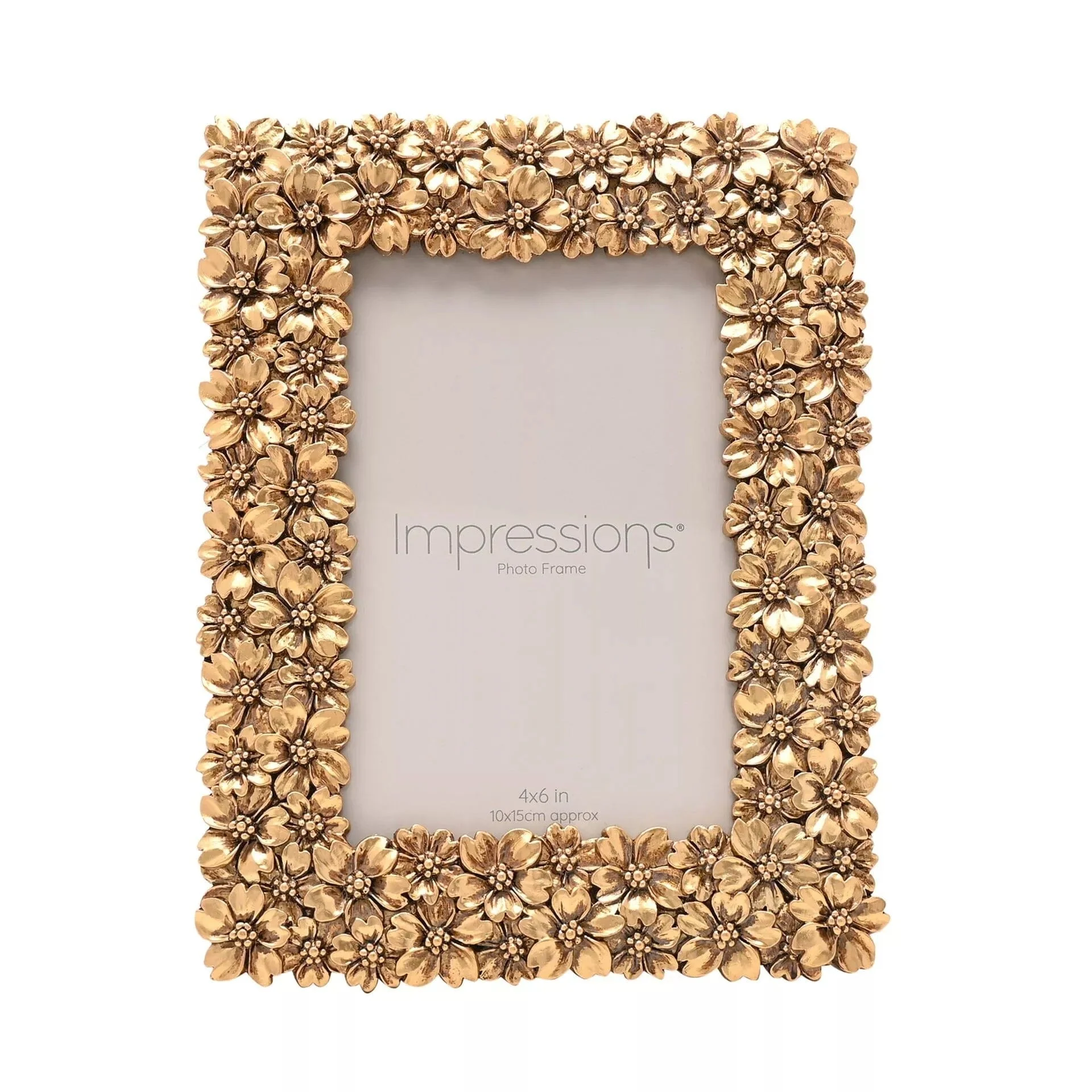 Darya Gold 3D Flowers Photo Frame - 4x6" - Image 2