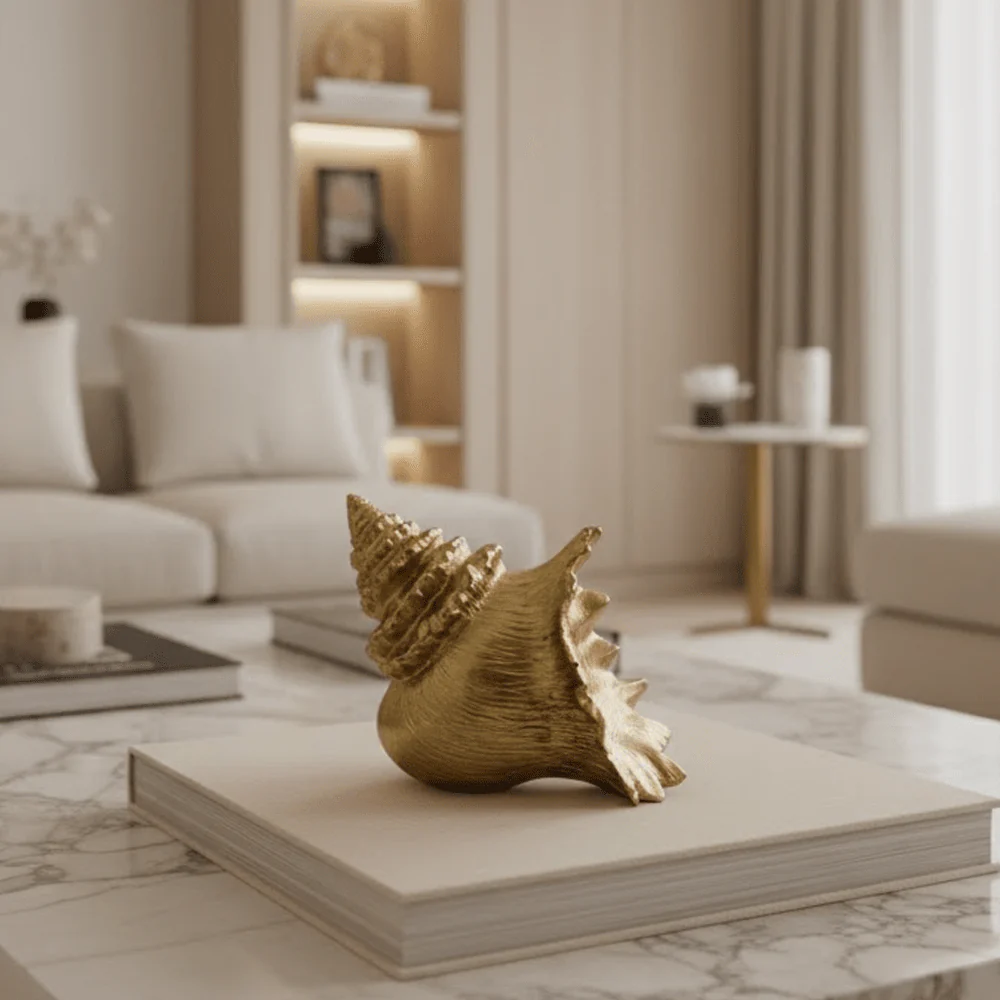 Decorative Gold Conch Shell Ornament - Image 2