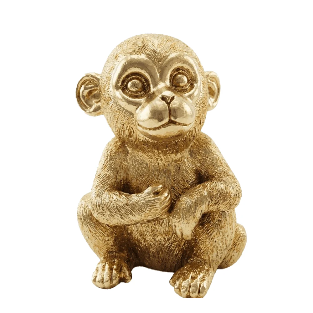Decorative Gold Monkey Ornament - Image 2