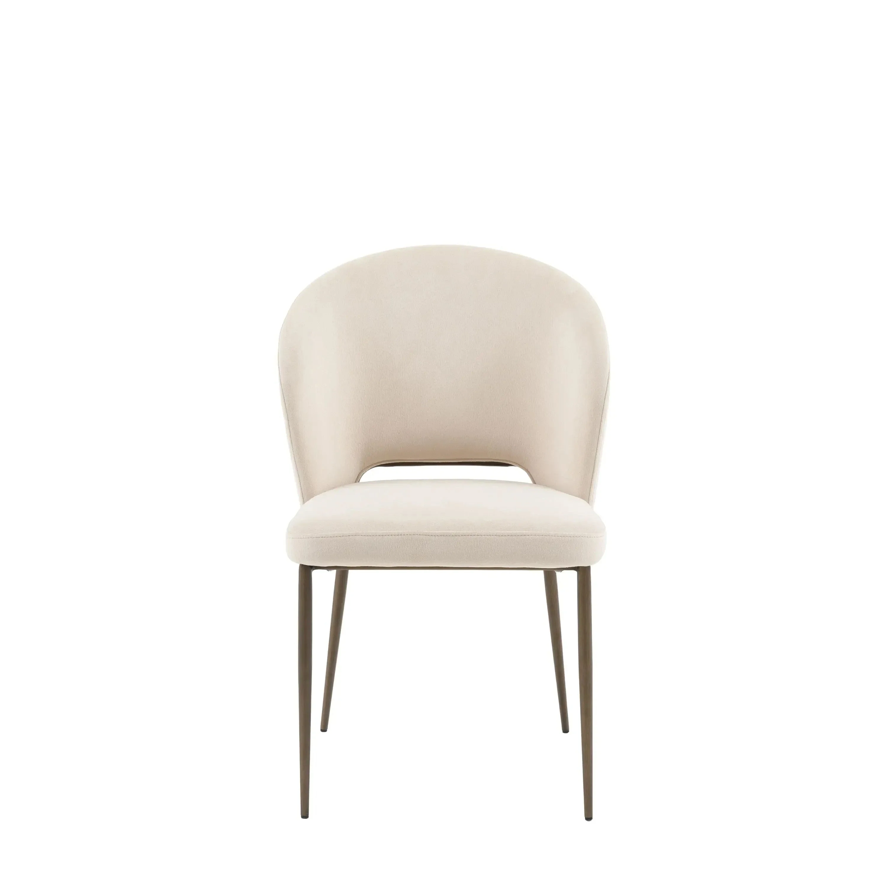 Donna Cream Velvet Dining Chair with Bronze Metal Legs- Set of 2 - Image 2