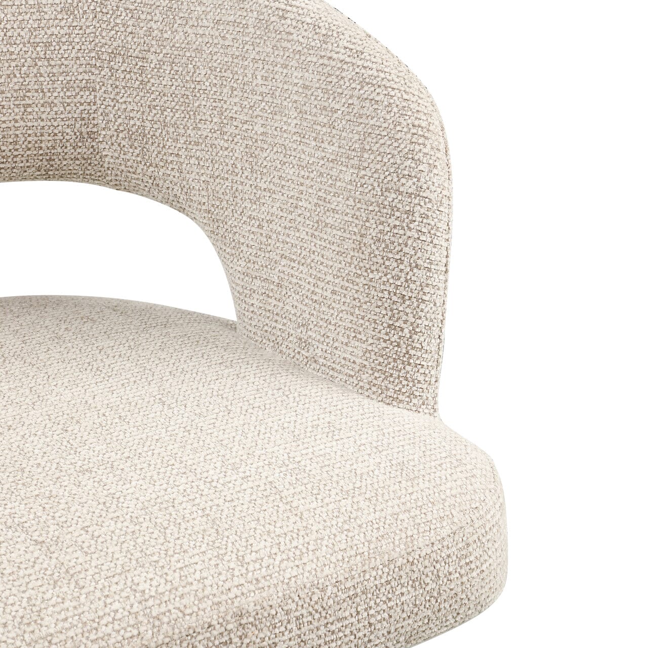 Drift Cream Textured Tweed Dining Chair with Black Legs - Image 6