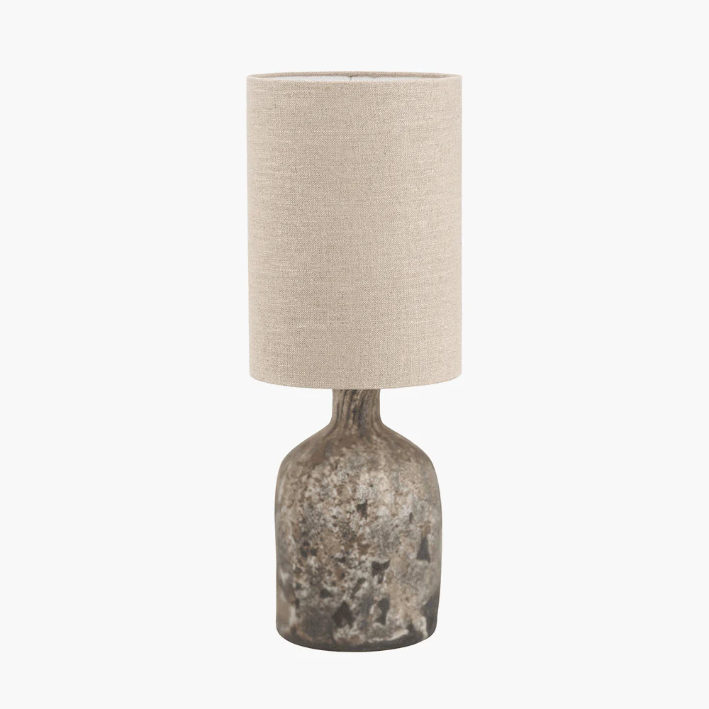Eirene Natural Glass Table Lamp with Linen Shade - Image 2