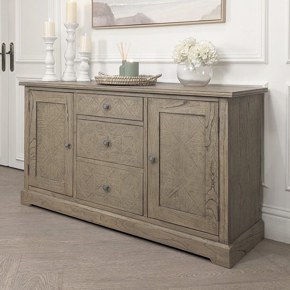 Elysium Natural Wood 2 Door 3 Drawer Sideboard - Image 2