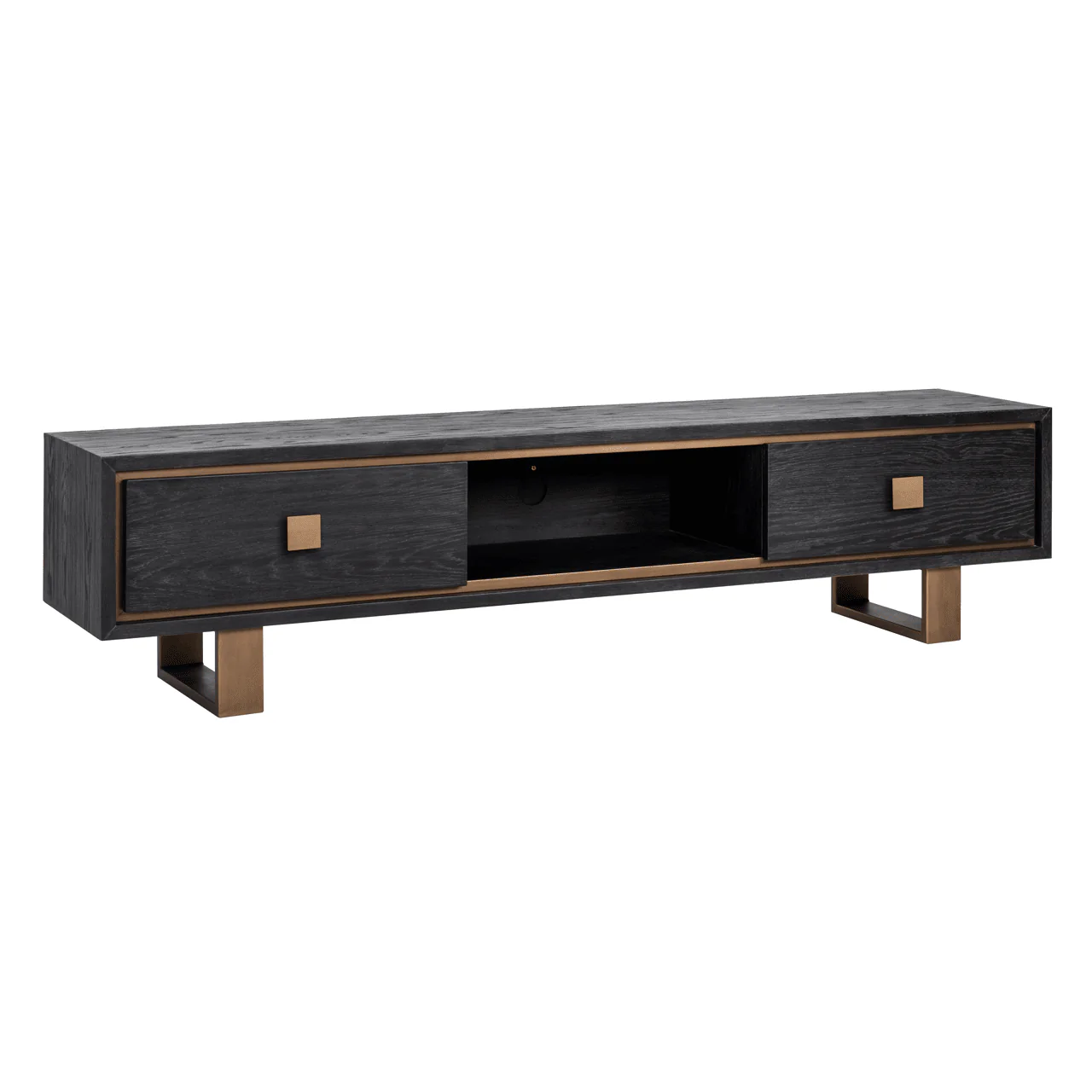 Emerisse Black Media Unit with Brass Handles - Image 2