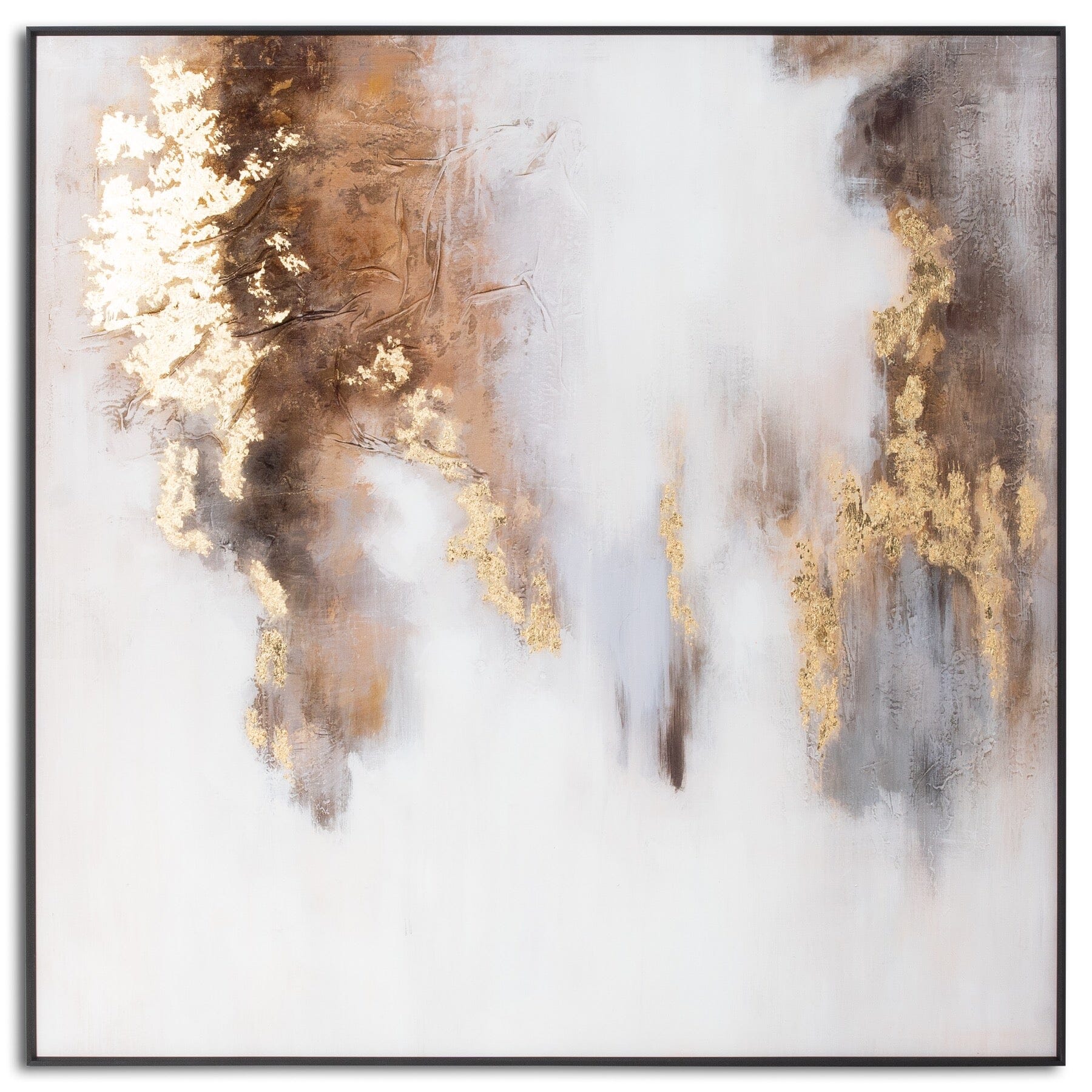 Estela Metallic Gold Abstract Glass Print Wall Art - Image 2