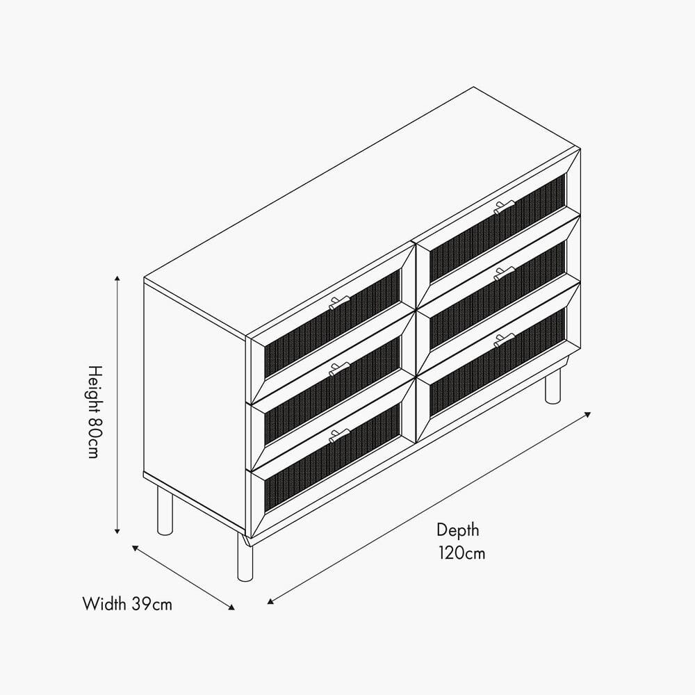 Ethis Natural Rattan 6 Drawer Chest - Image 7