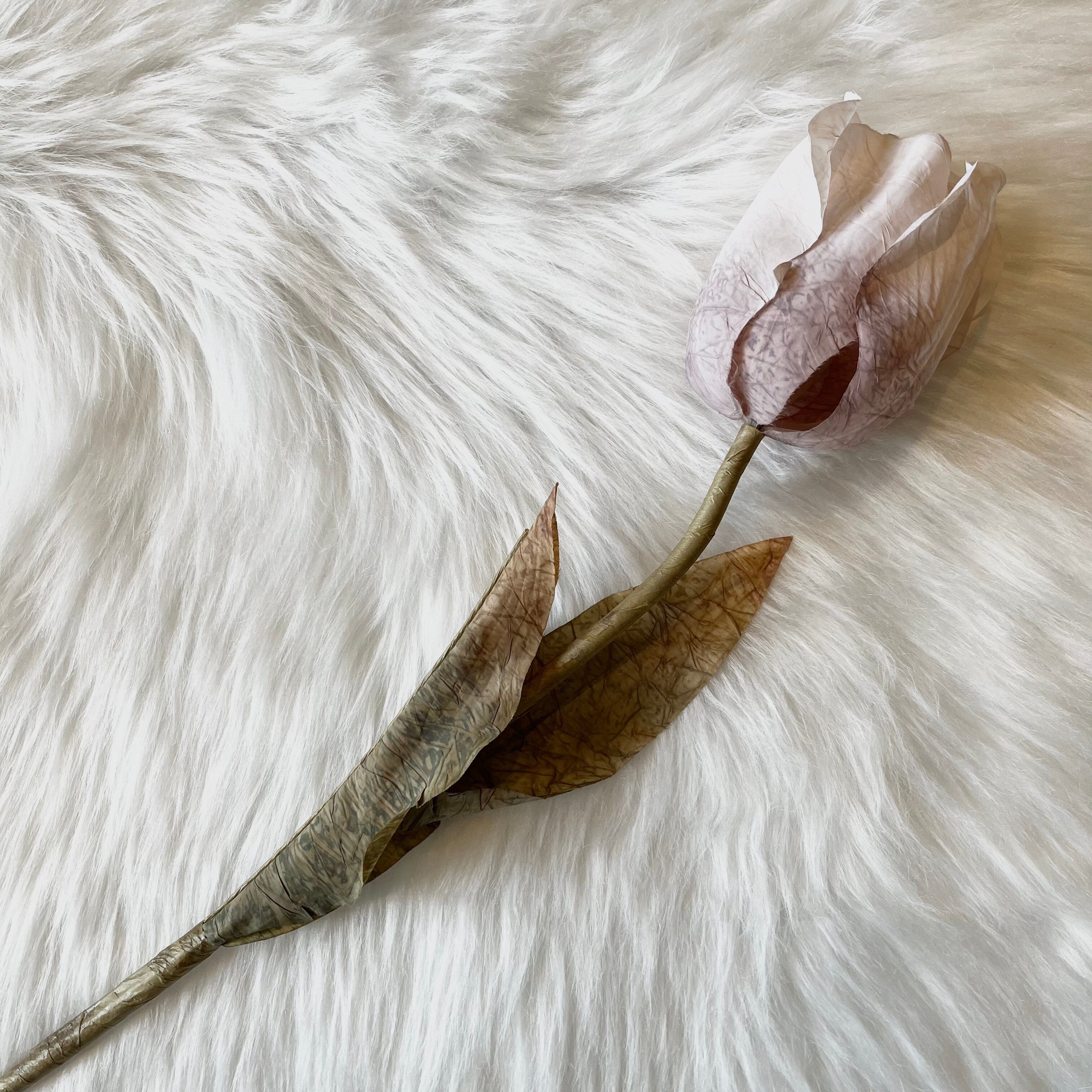 Faux Dried Touch Large Tulip Single Stem Flower - Image 2