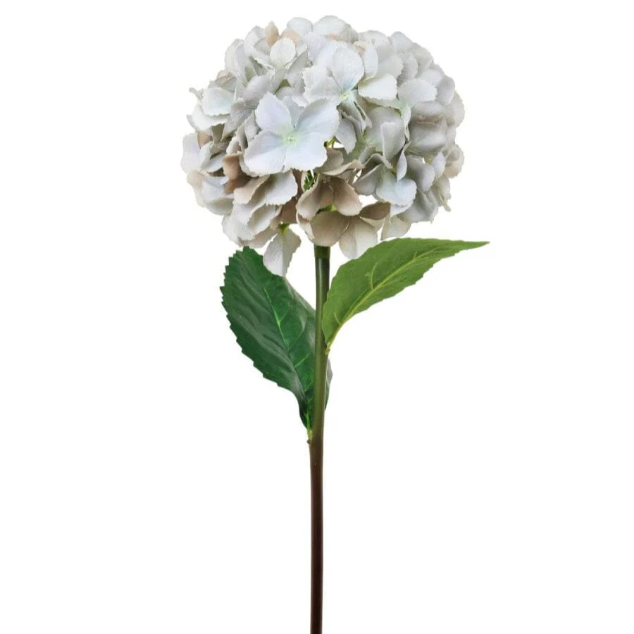 Faux Grey Giant Pom Pom Hydrangea Single Stem Flower - Image 4