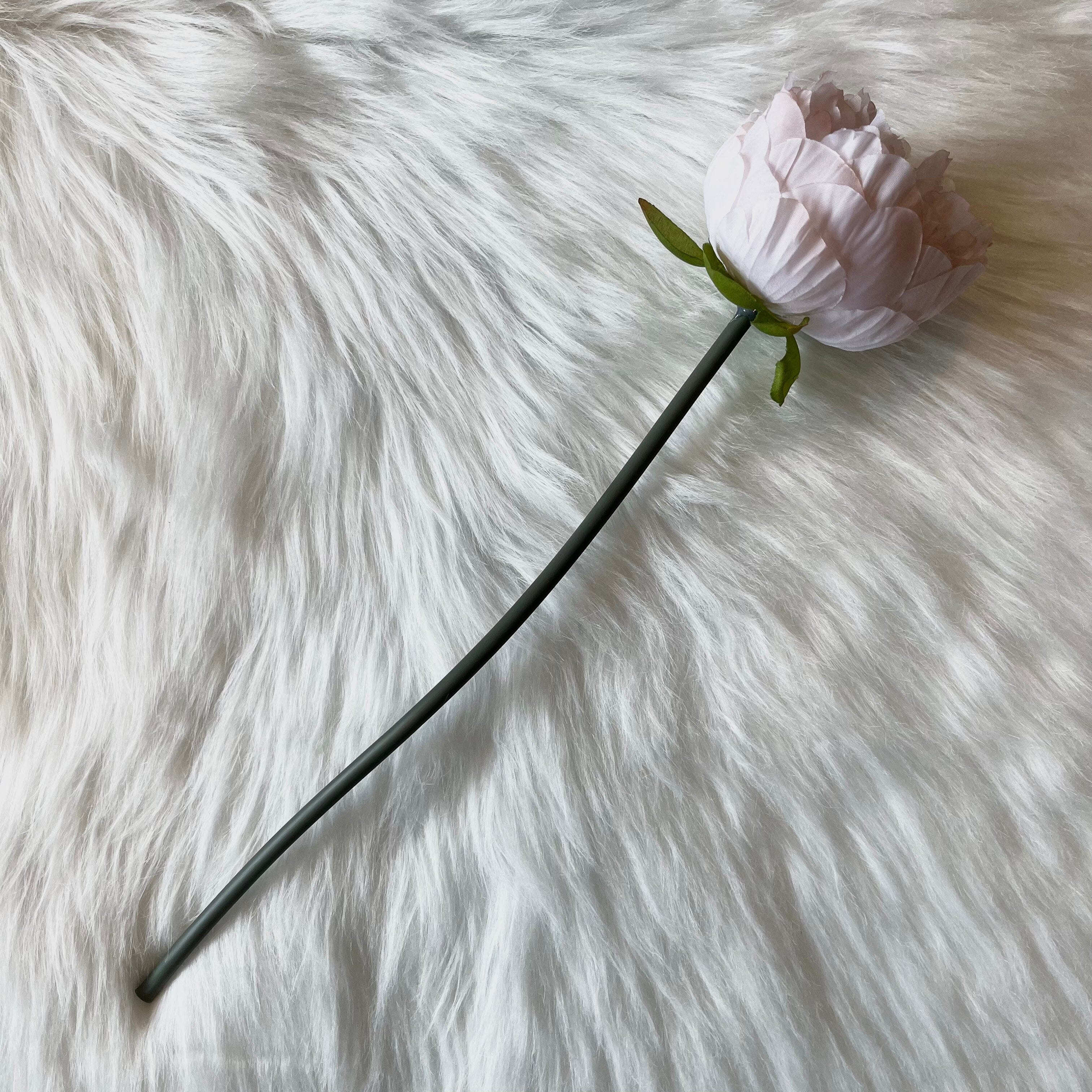 Faux Nude Peony Single Stem Flower - Image 2