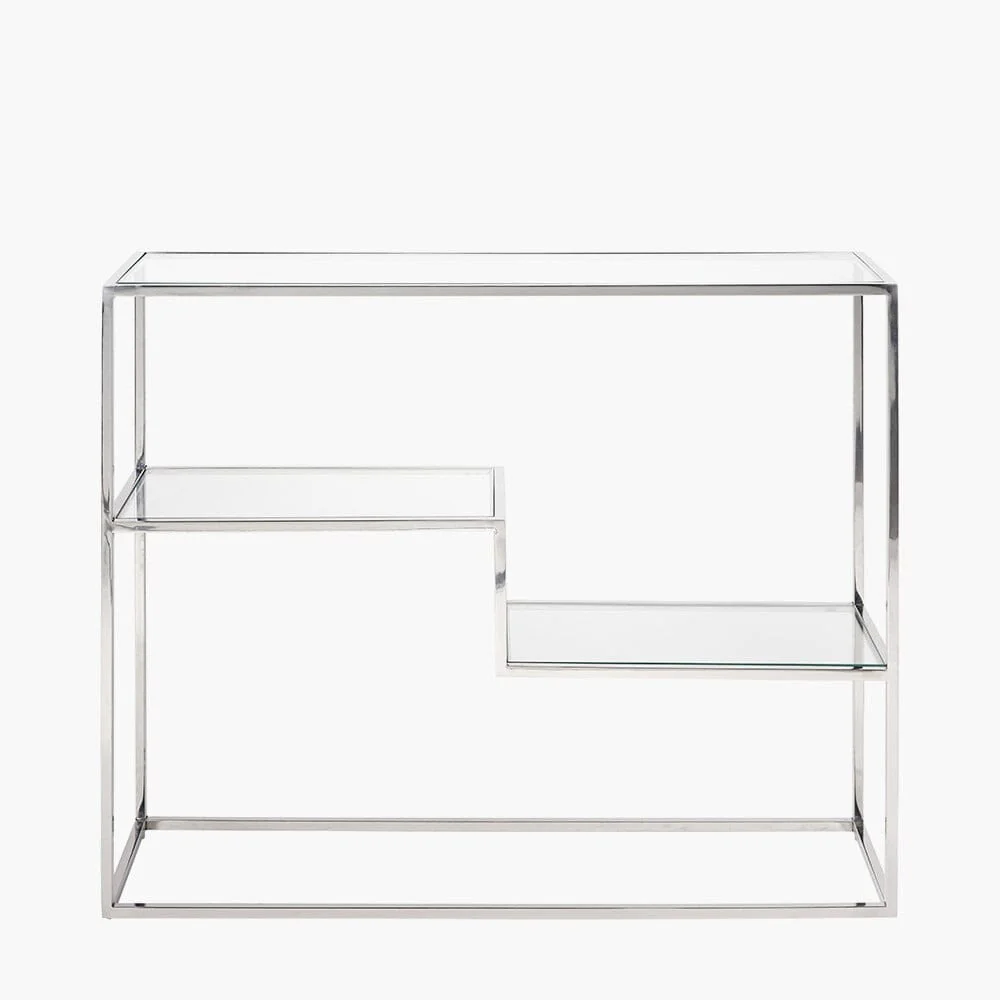 Francesca Silver & Glass Tiered Console Table - Image 2