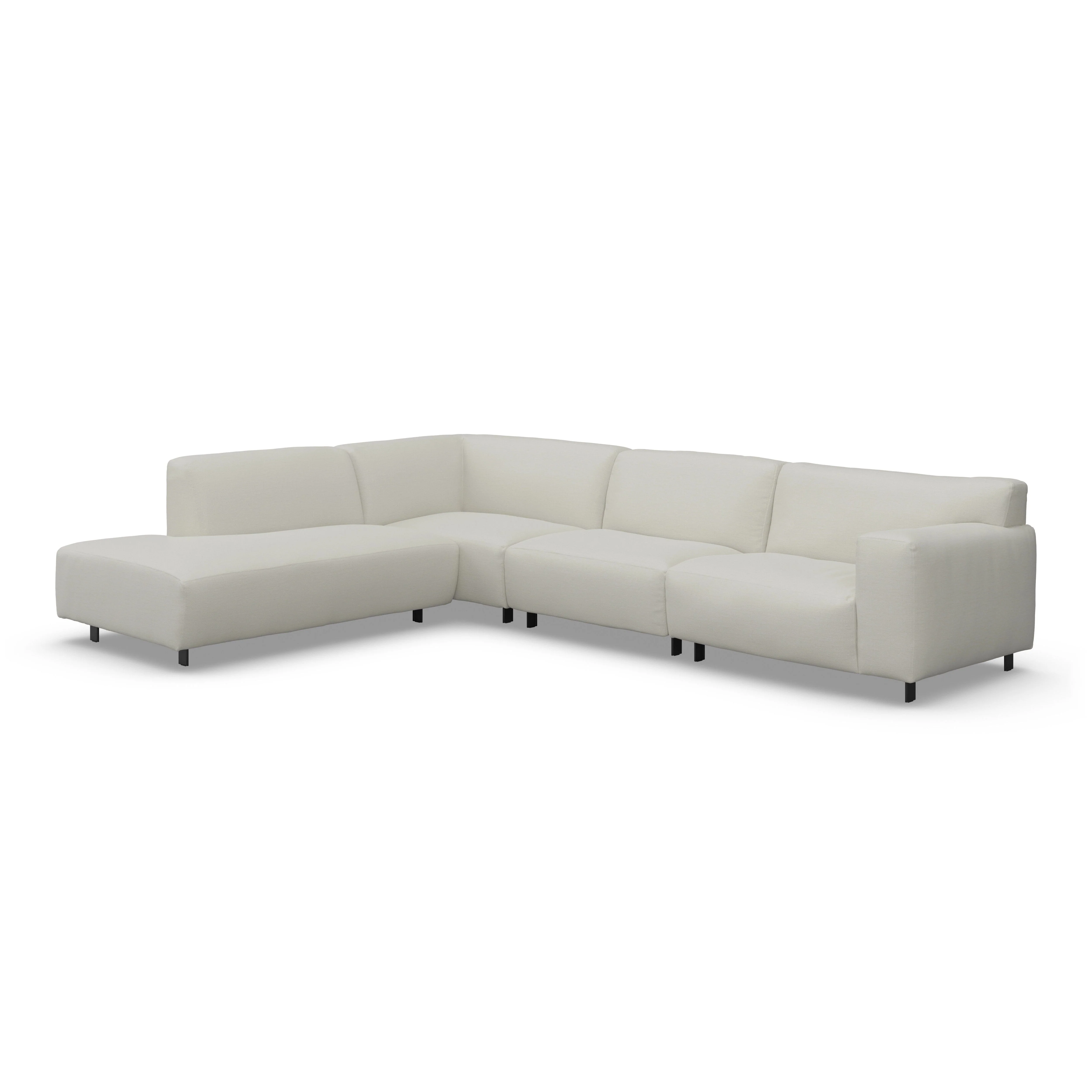 Freja Off White Textured Large Left Hand Facing Corner Sofa - Image 4