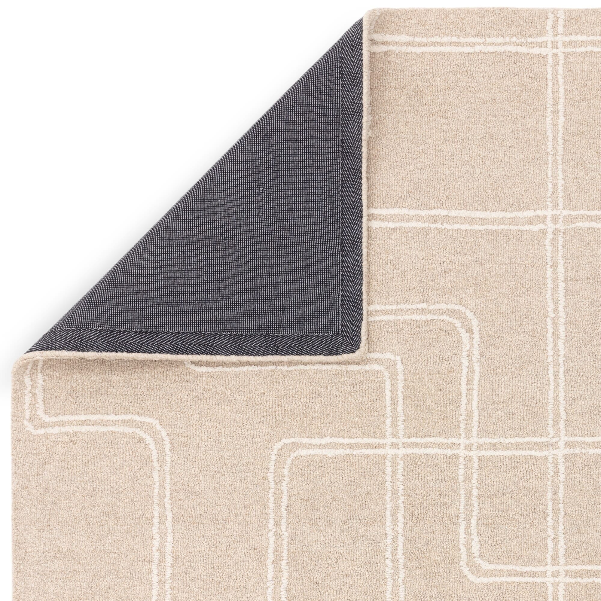 Geneva Sand Wool Linear Patterned Rug - Image 3
