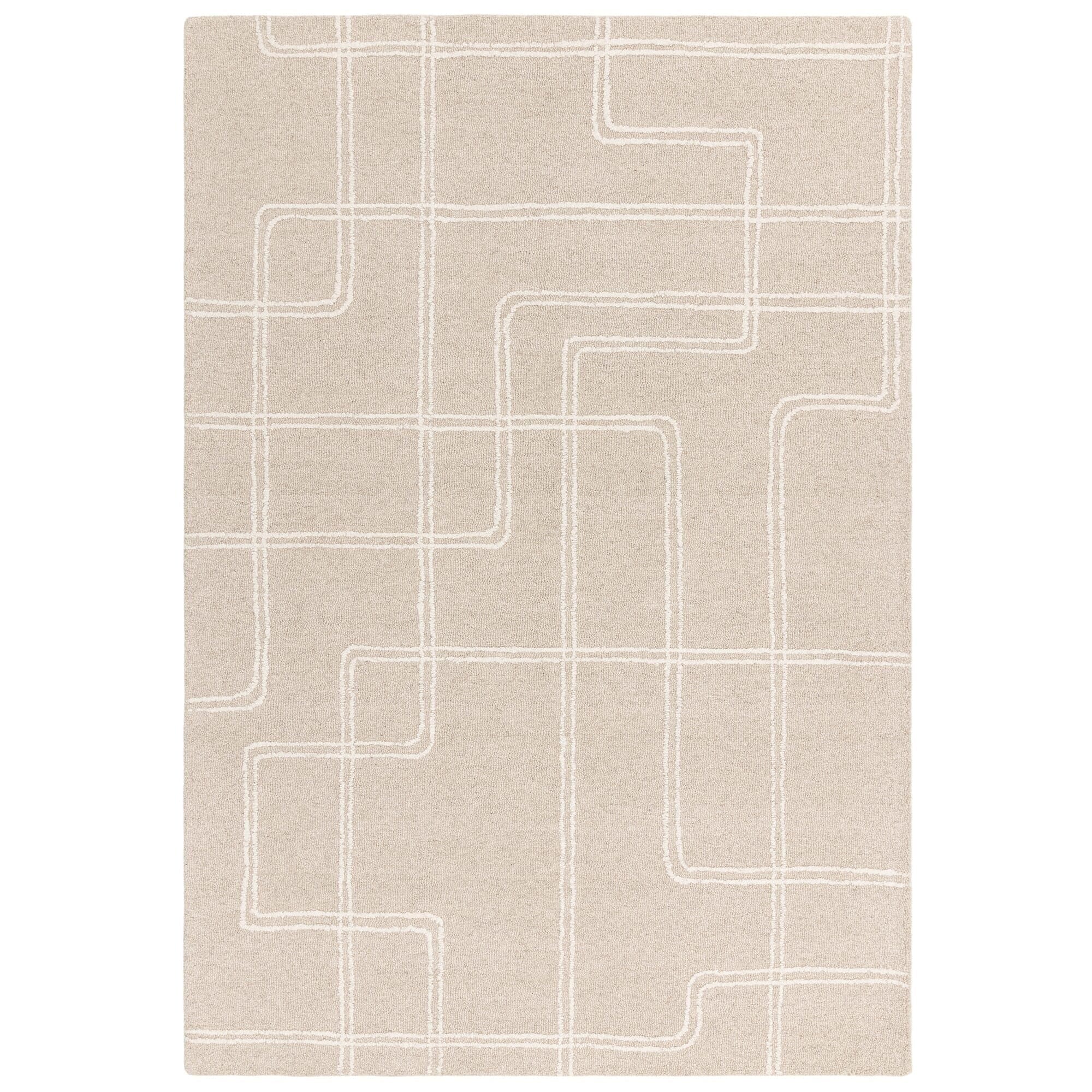 Geneva Sand Wool Linear Patterned Rug - Image 4