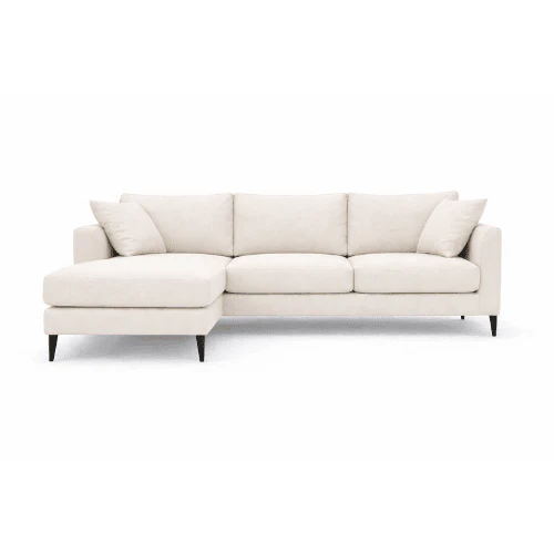 Genevieve Cream Velvet Medium Chaise End Sofa - Left Hand Facing - Image 2