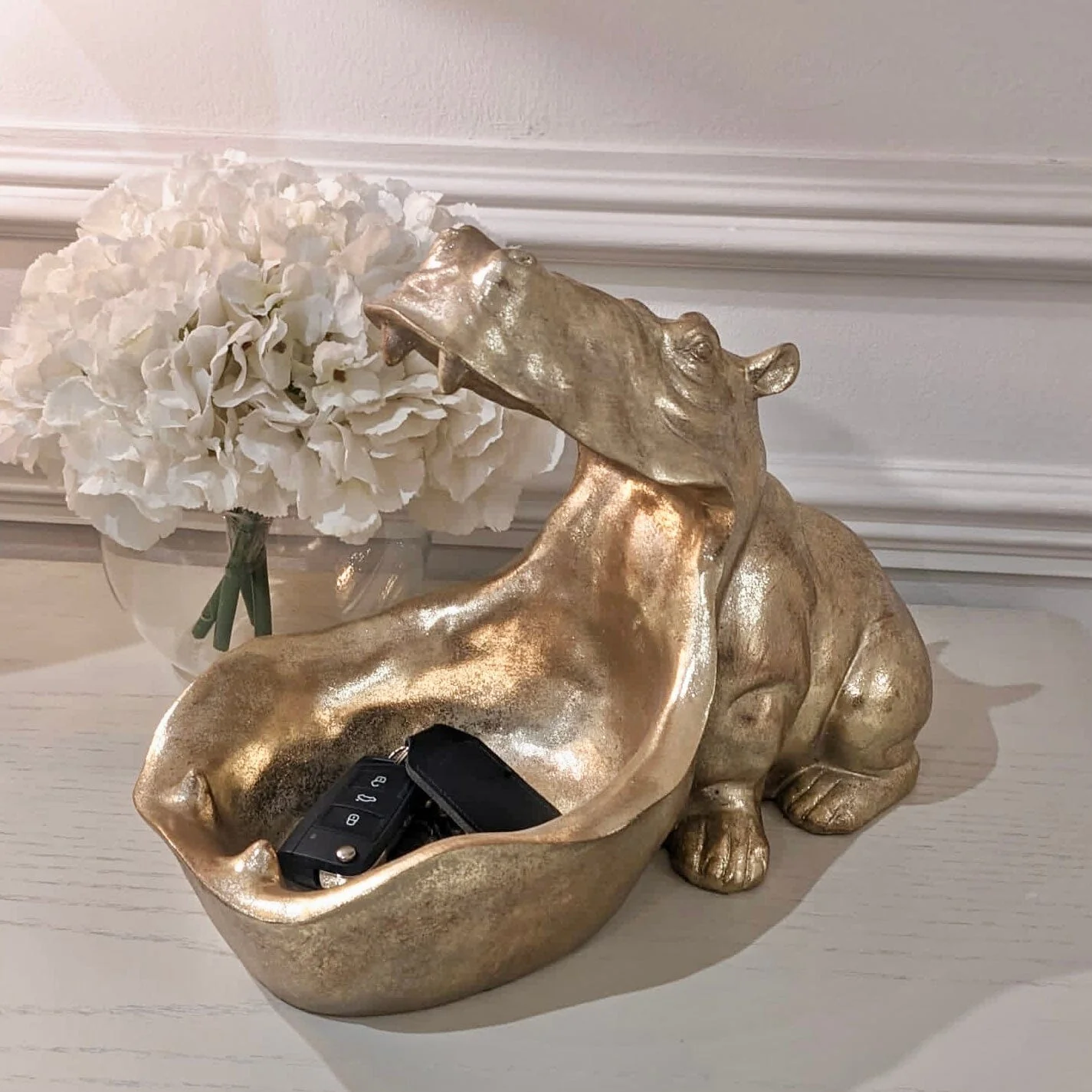 Gold Hippo Decorative Storage Bowl - Image 2
